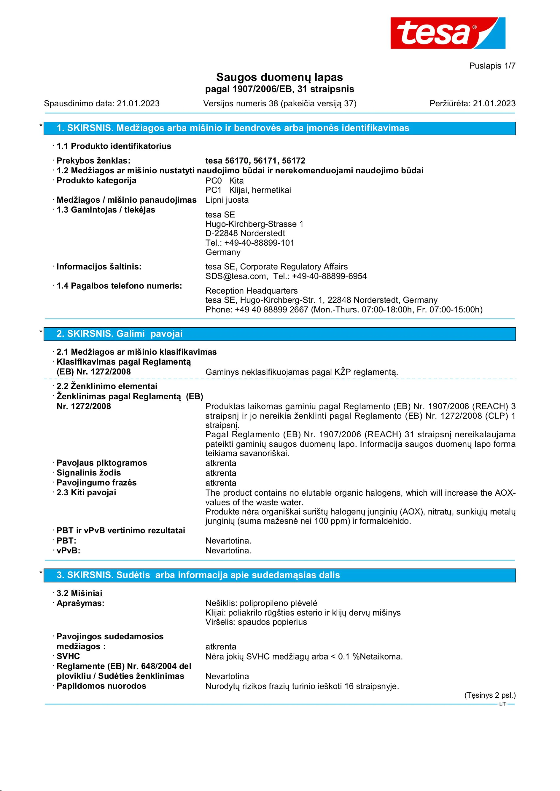 Safety data sheet_tesa® 56170_lt-LT_v38