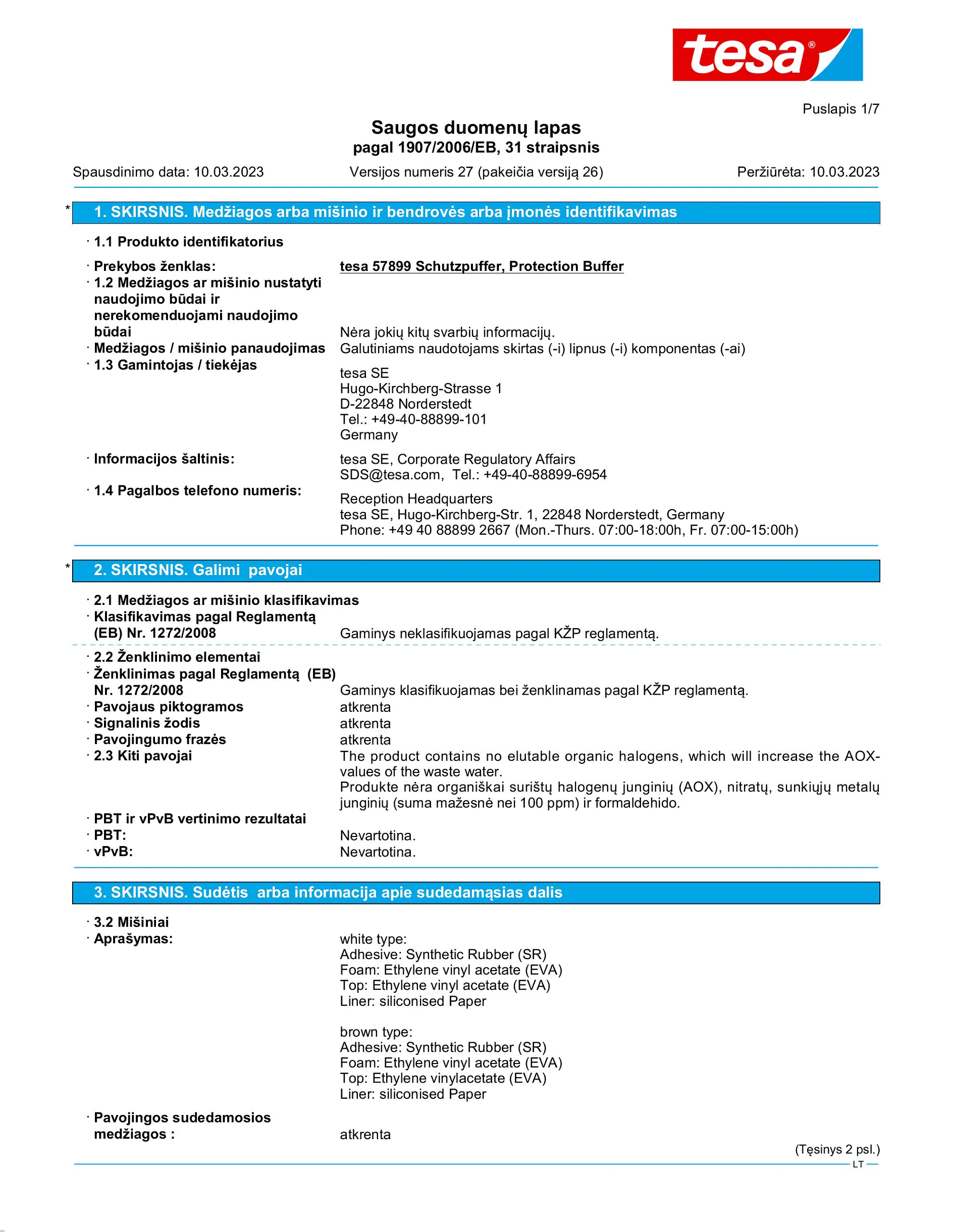 Safety data sheet_tesa® Protect 57705_lt-LT_v27