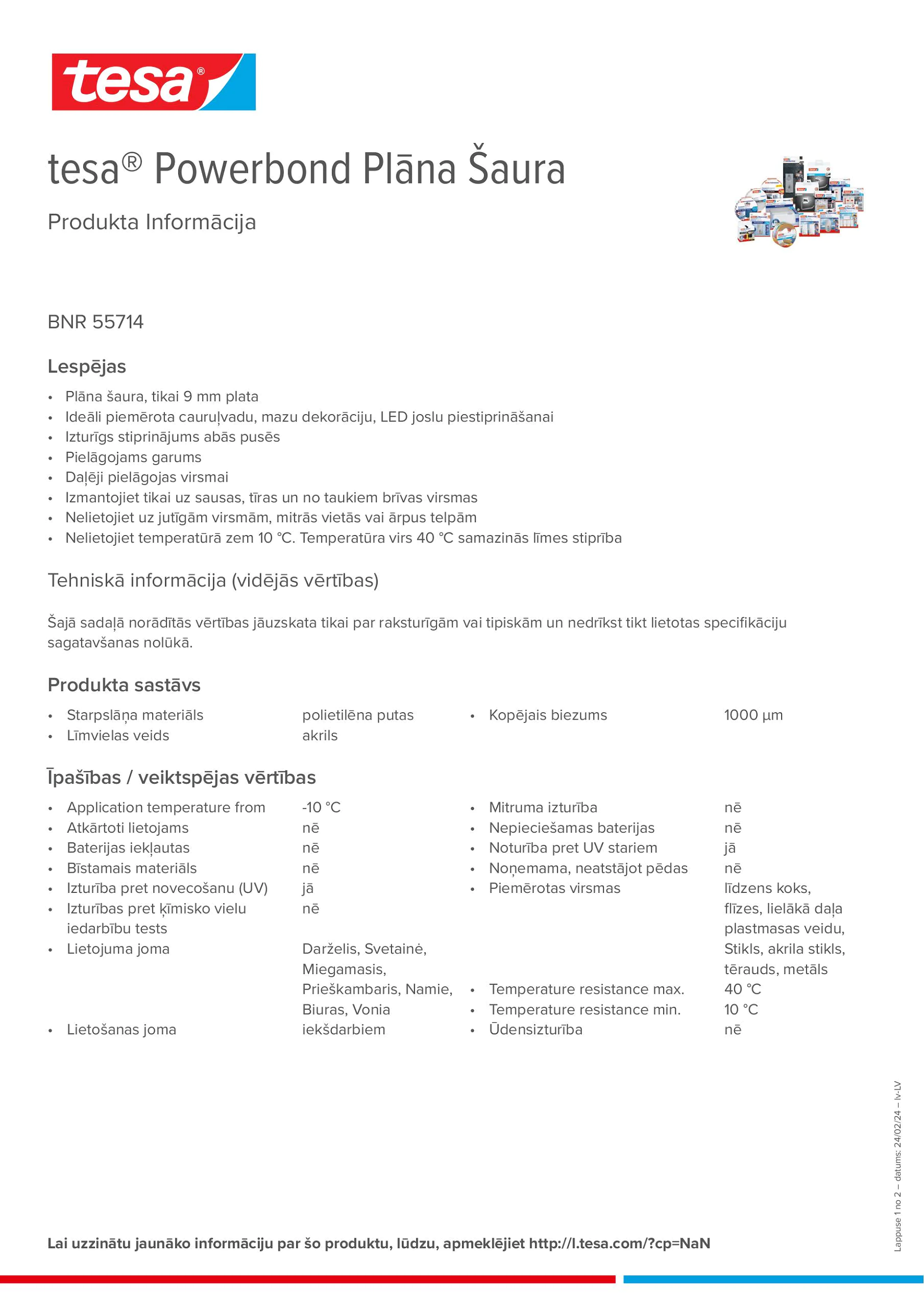 Product information_tesa® Powerbond 55714_lv-LV