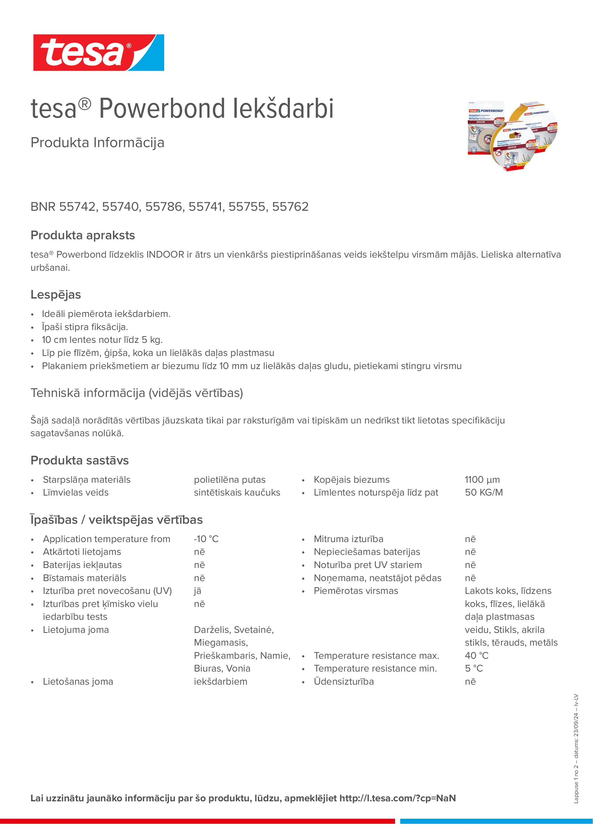 Product information_tesa® Powerbond 55740_lv-LV