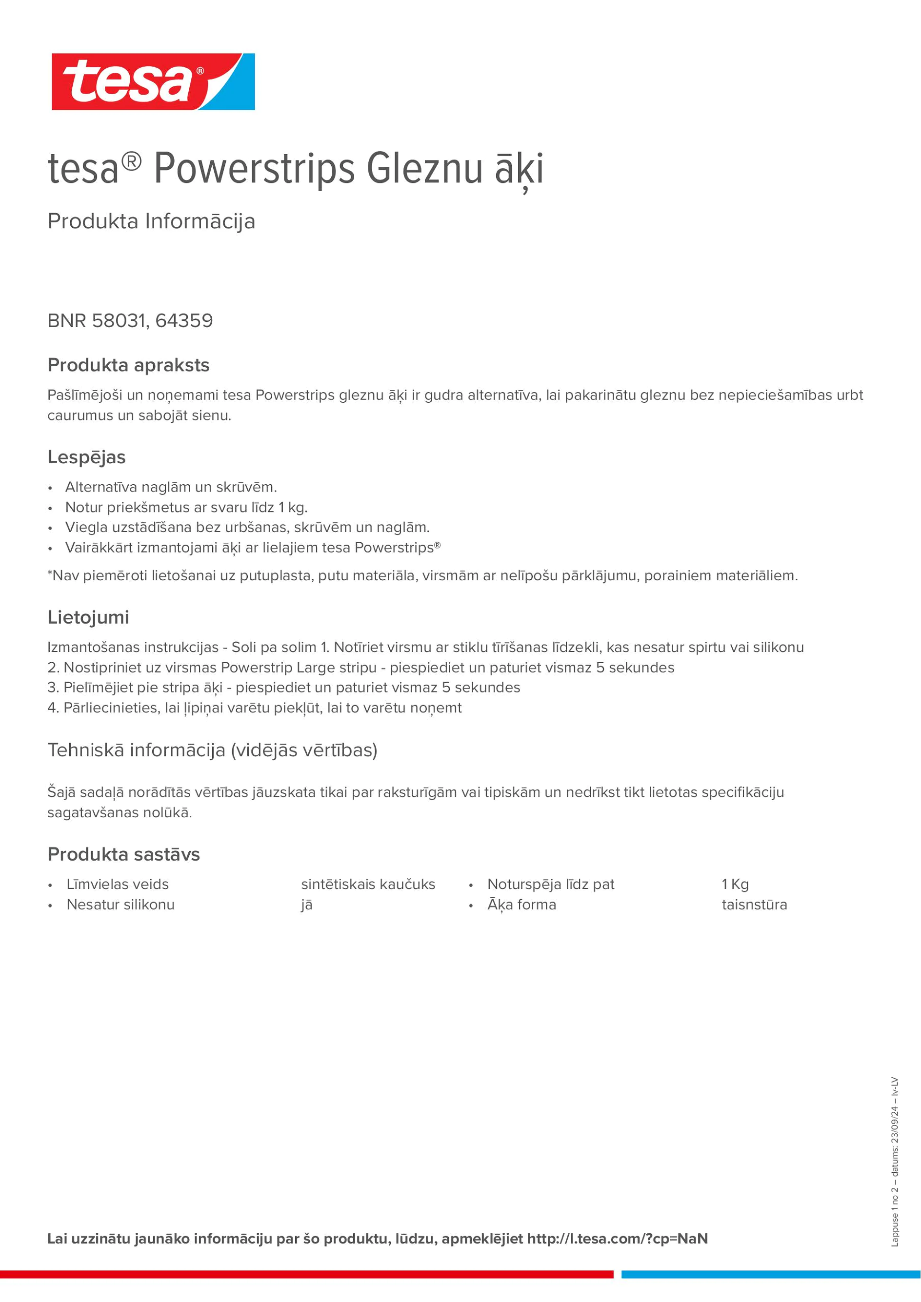 Product information_tesa® Powerstrips 58031_lv-LV