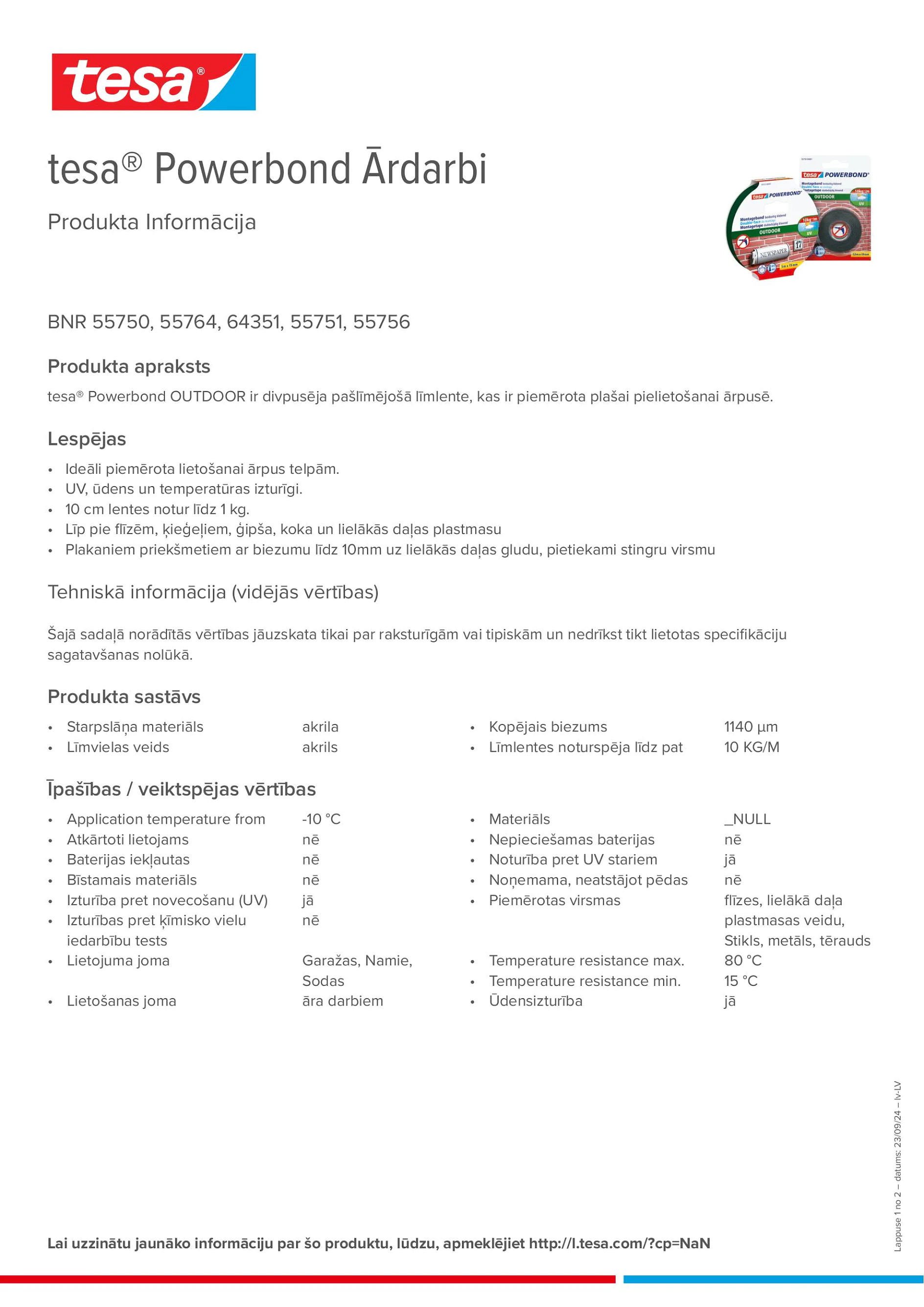 Product information_tesa® Powerbond 55751_lv-LV