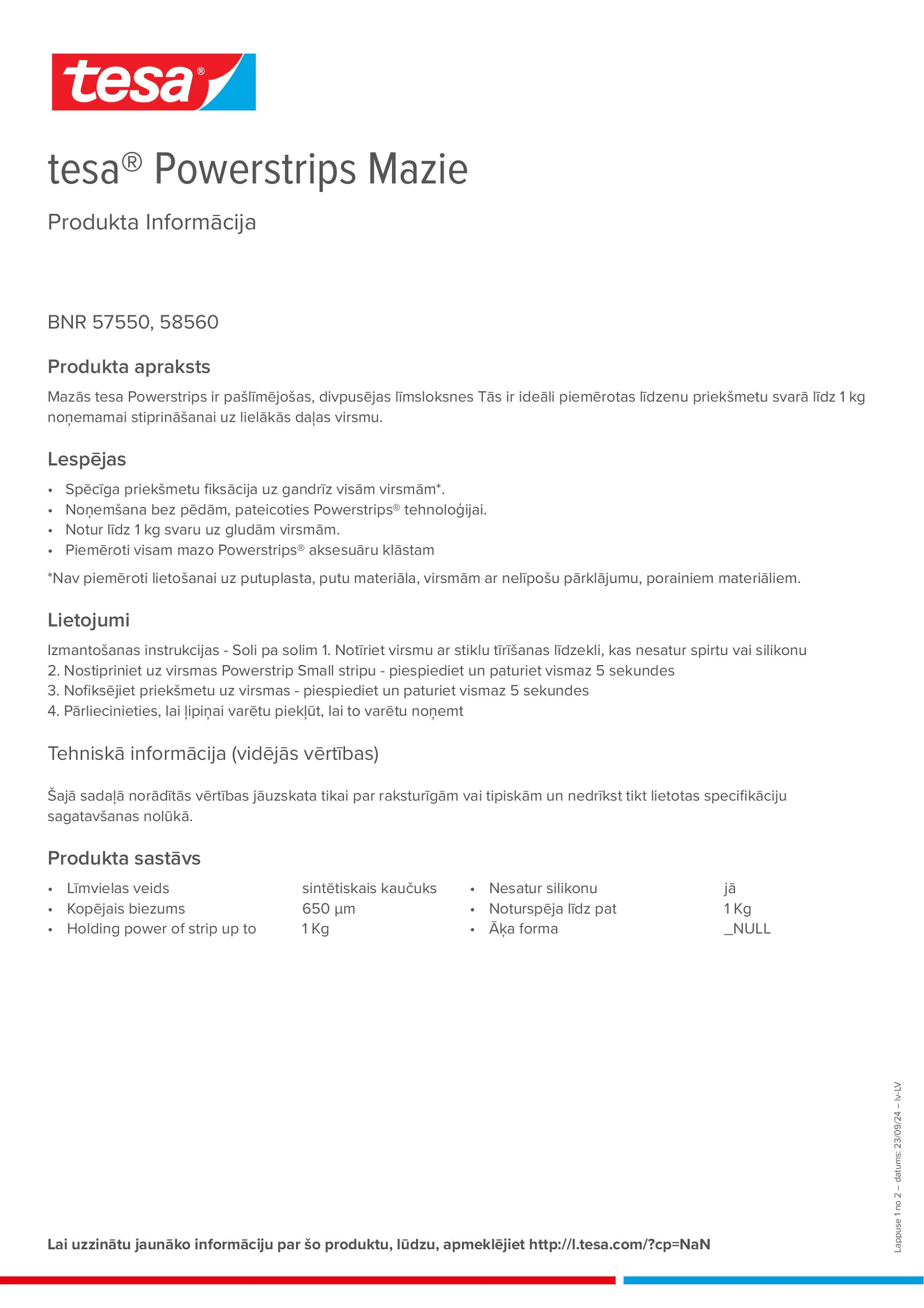 Product information_tesa® Powerstrips 58560_lv-LV