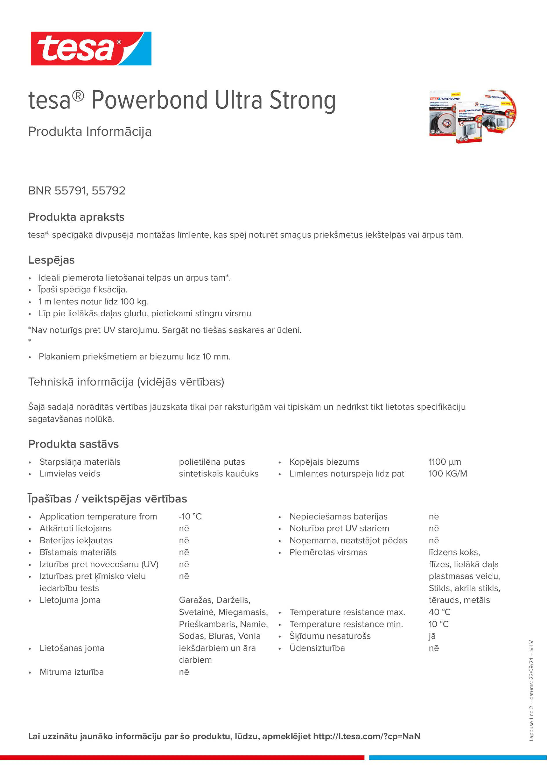 Product information_tesa® Powerbond 55791_lv-LV