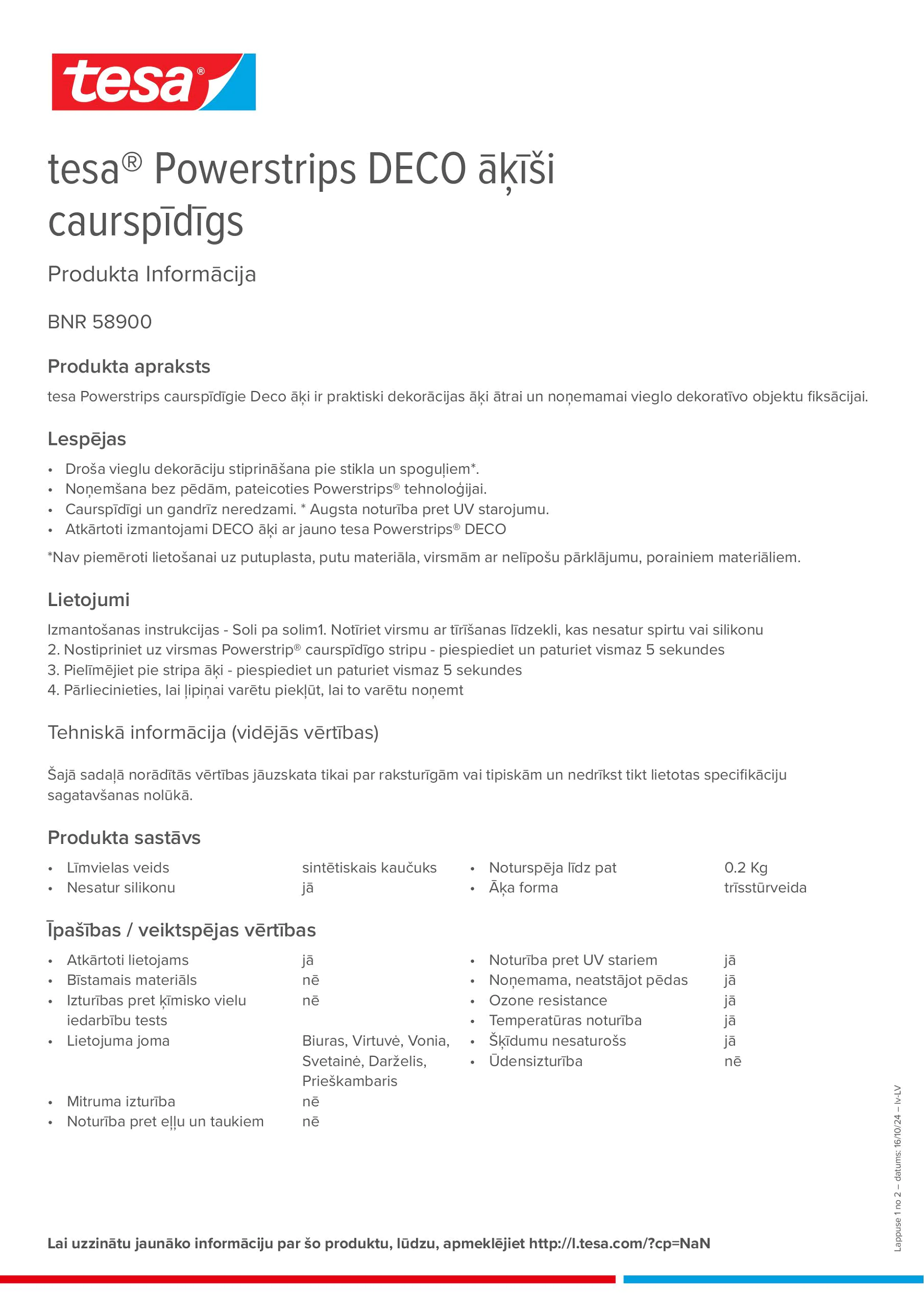 Product information_tesa® Powerstrips 58900_lv-LV