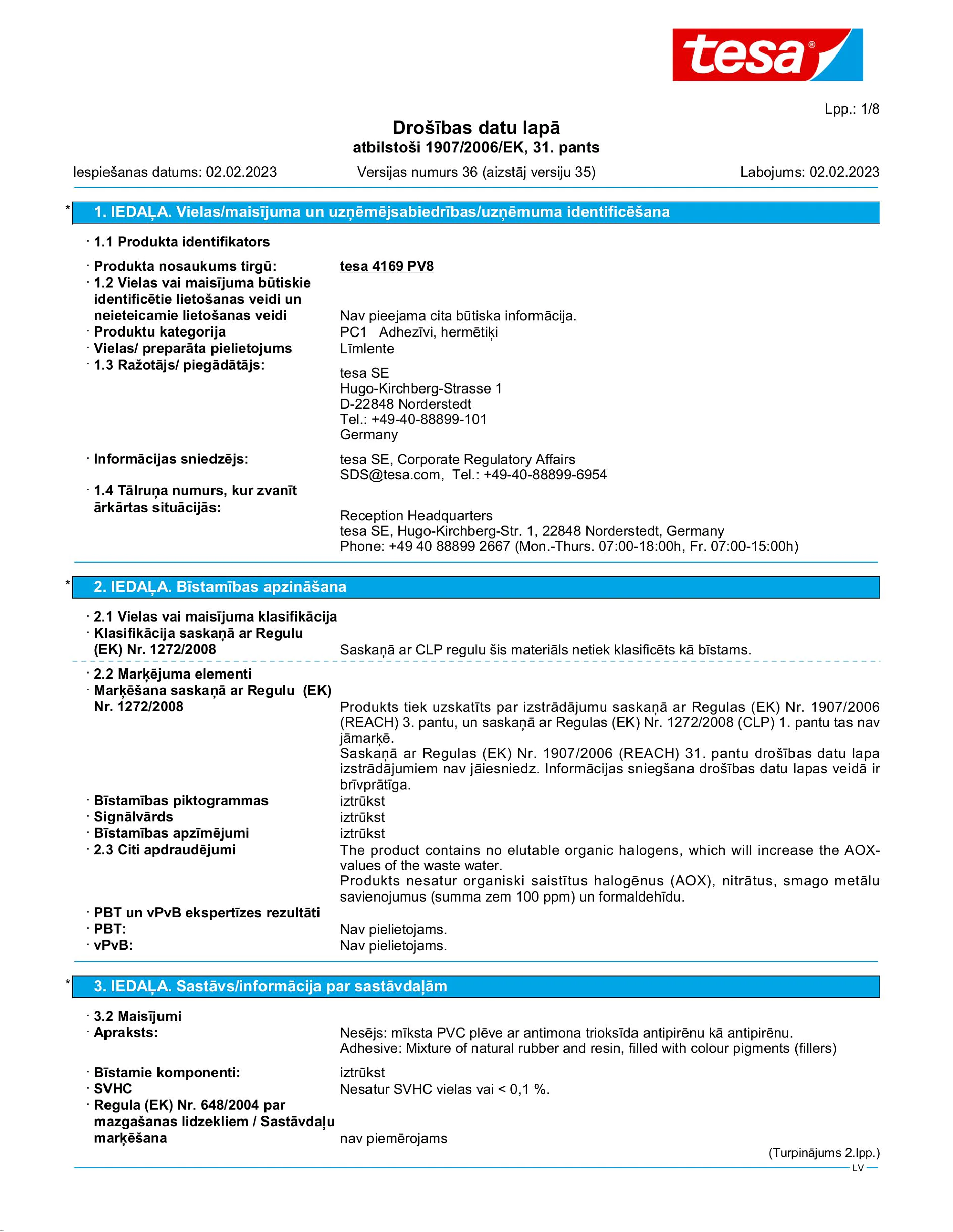 Safety data sheet_tesa® 4169_lv-LV_v36