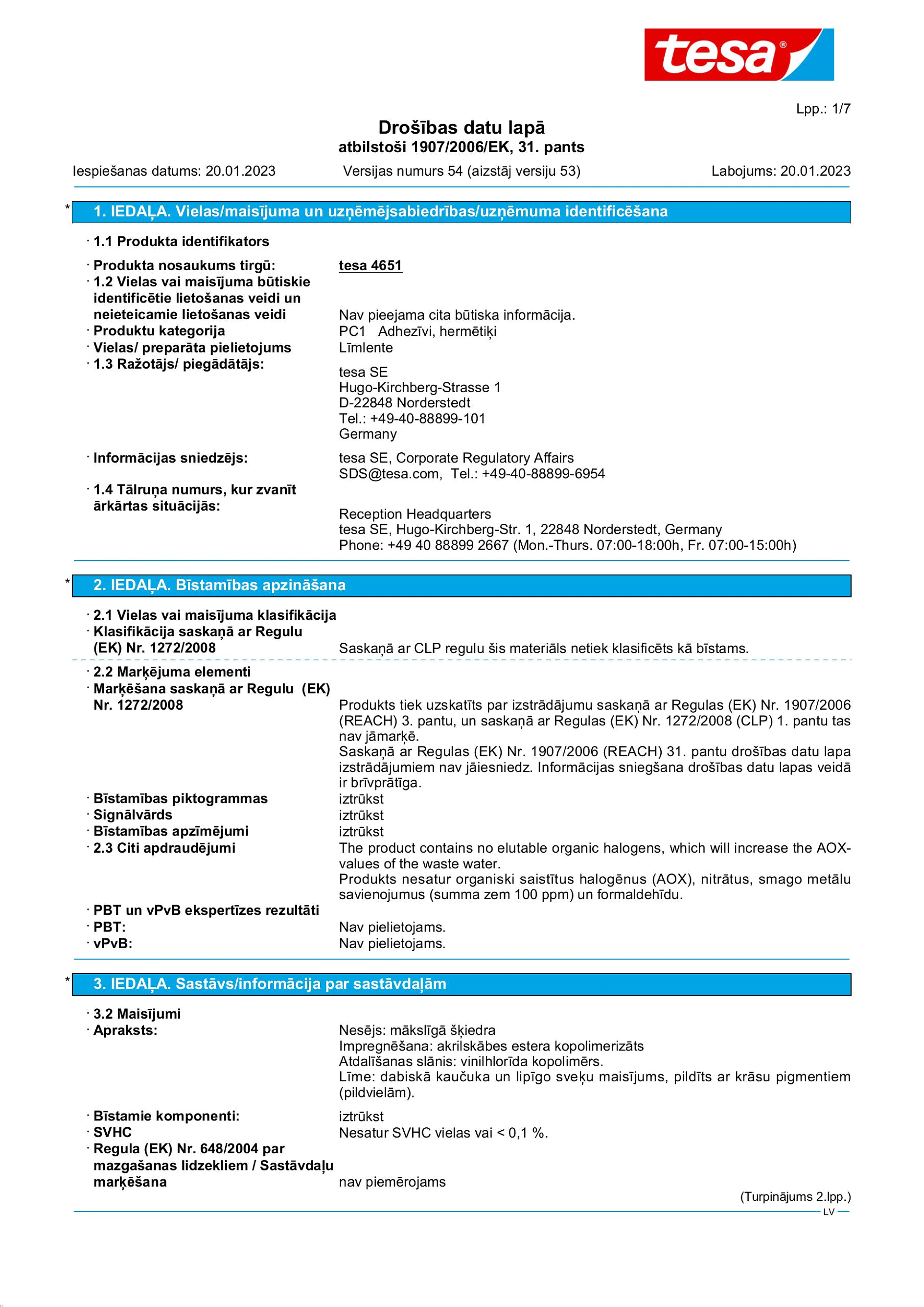 Safety data sheet_tesa® 04651_lv-LV_v54