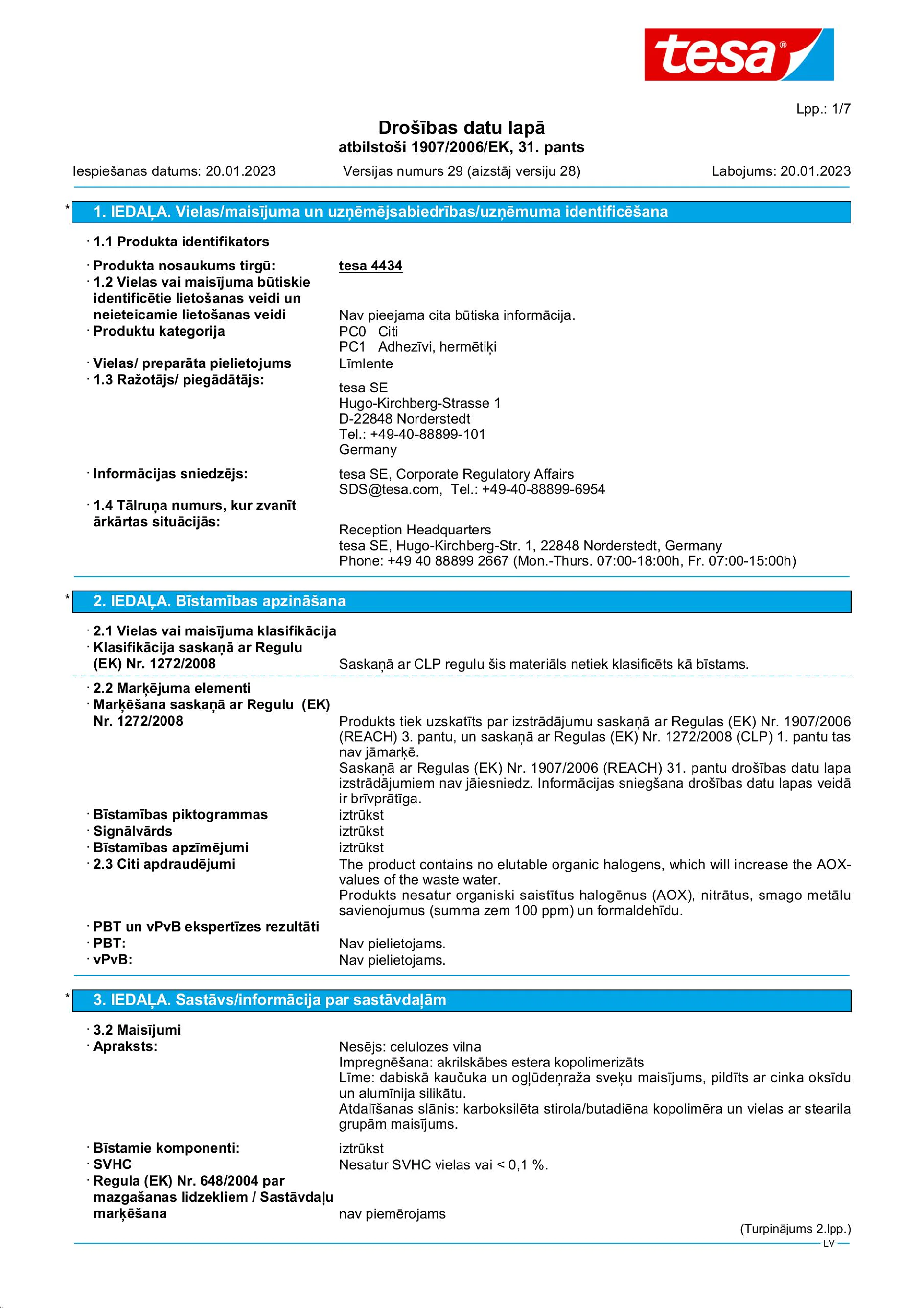 Safety data sheet_tesa® 04434_lv-LV_v29