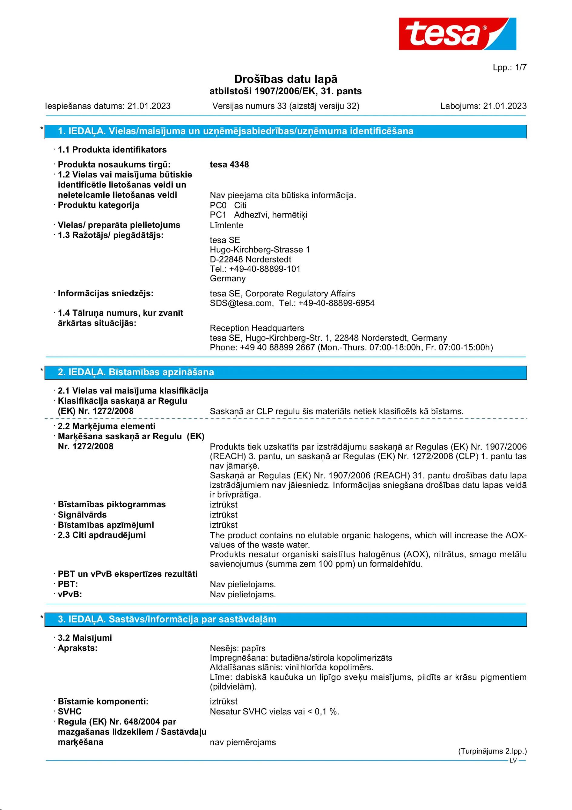 Safety data sheet_tesa® Professional 04348_lv-LV_v33