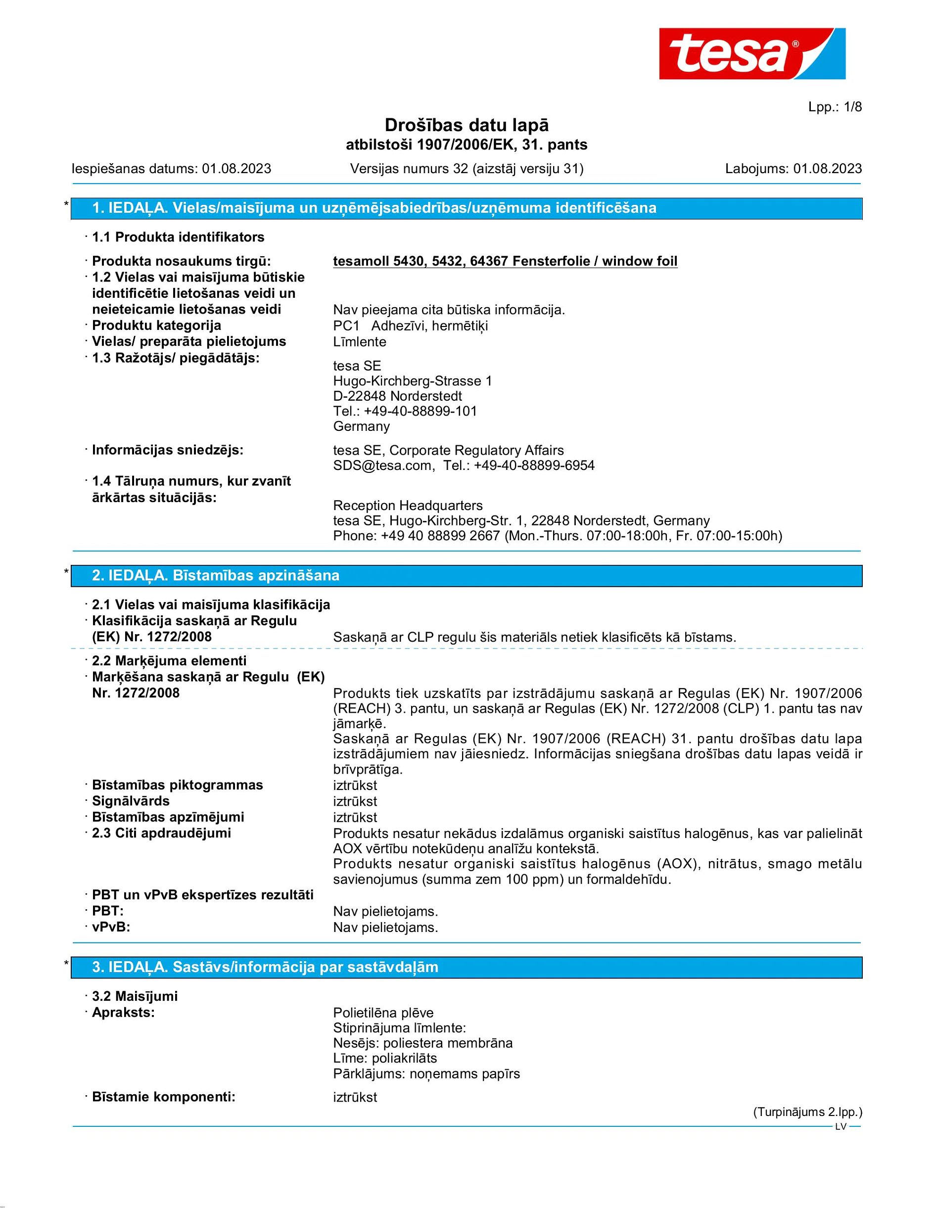 Safety data sheet_tesamoll® 5430_lv-LV_v32