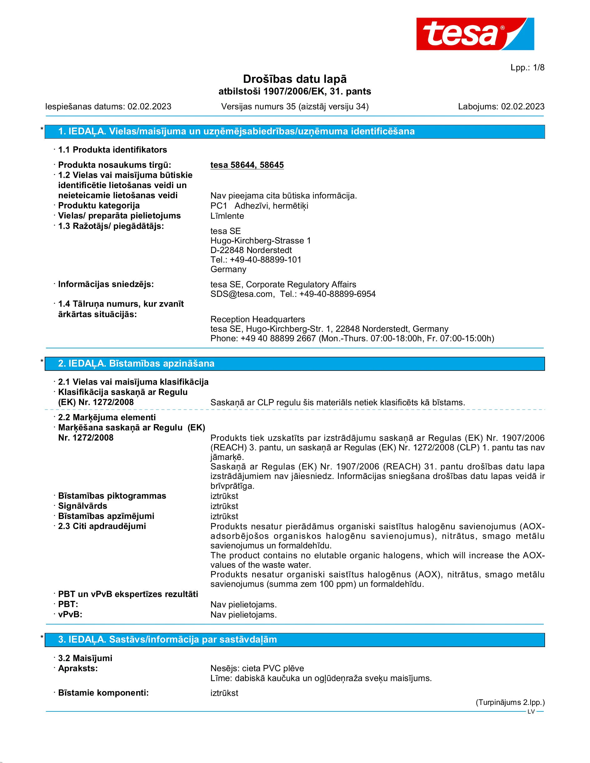 Safety data sheet_tesapack® 4124PVC30_lv-LV_v35