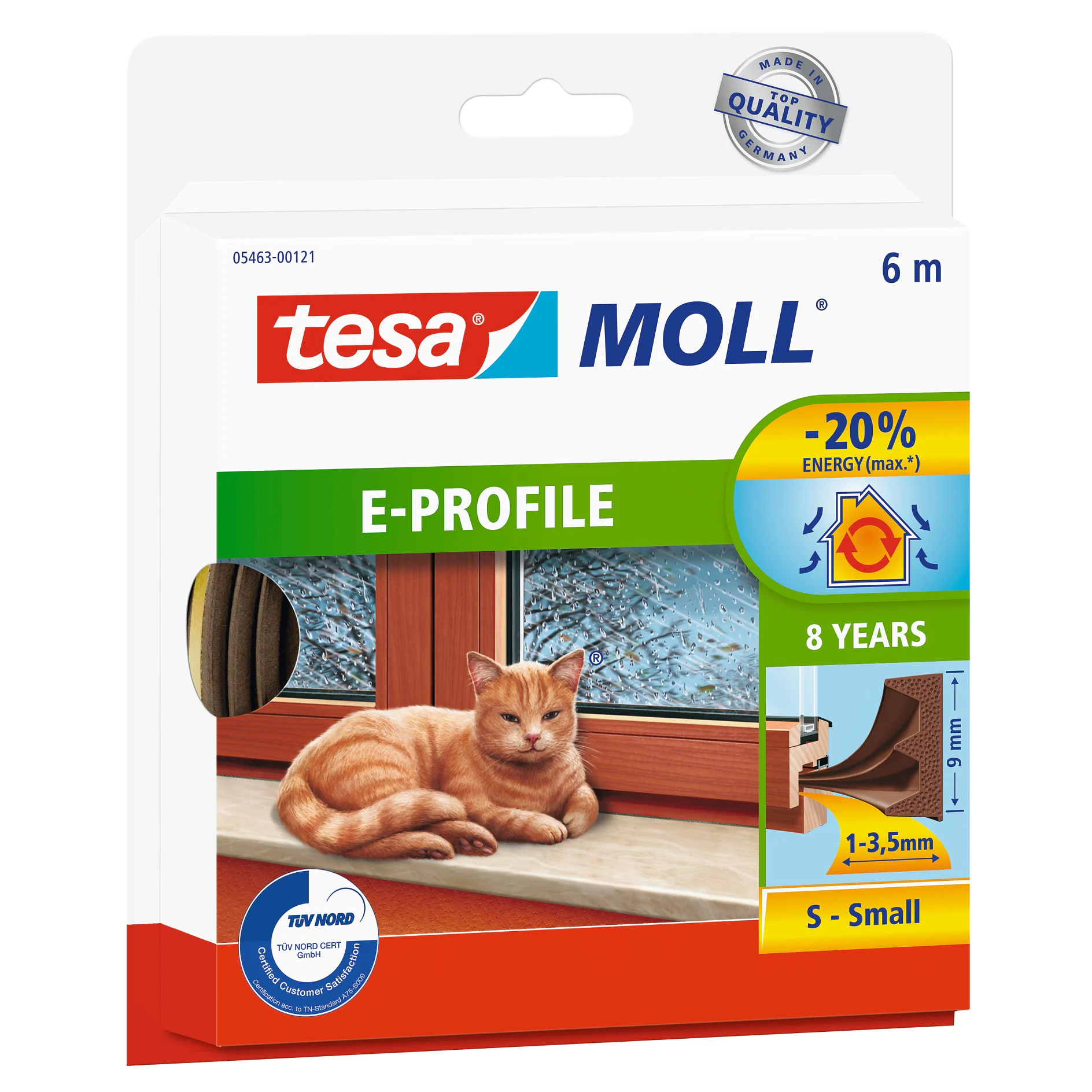 [en-en] tesamoll E-profile brown, 6m x 9mm x 4mm