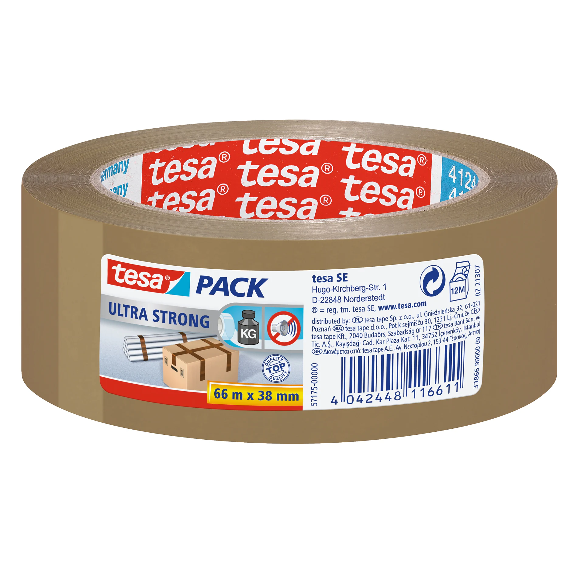 [en-en] tesapack ultra strong 66m x 38mm, brown