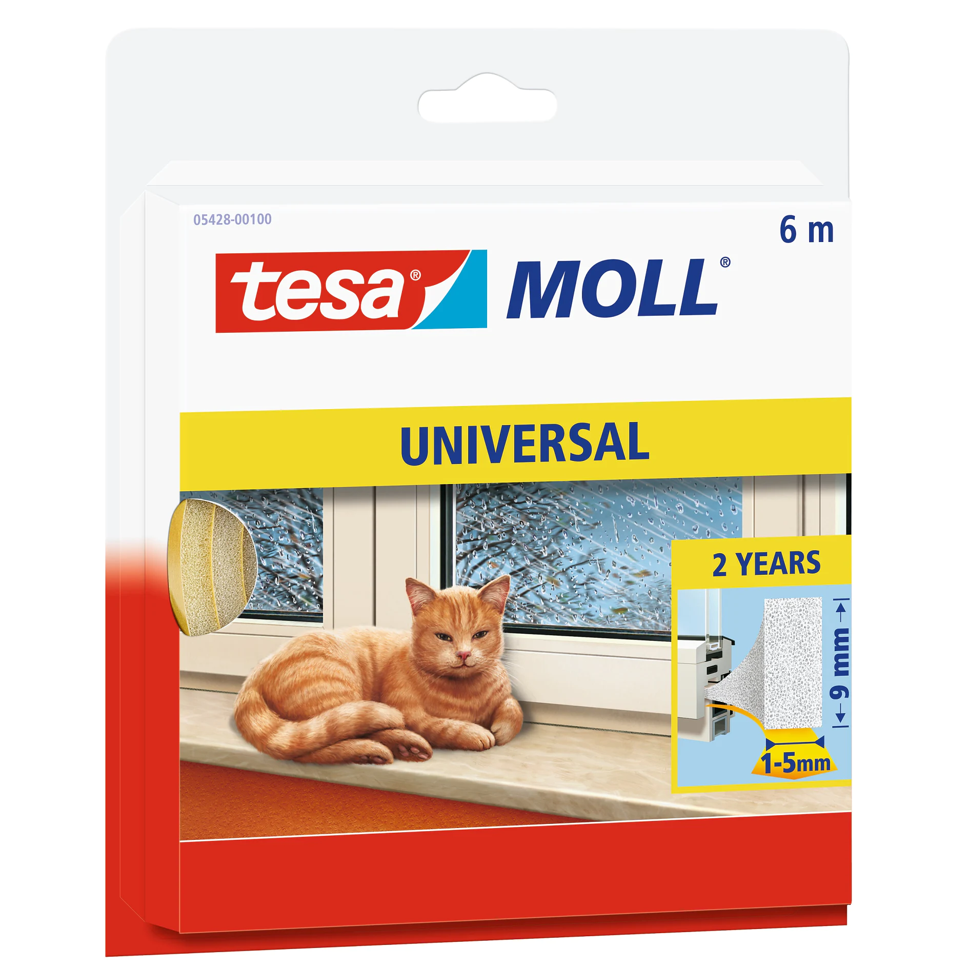 [en-en] tesamoll Universal Pur foam white, 6m x 9mm