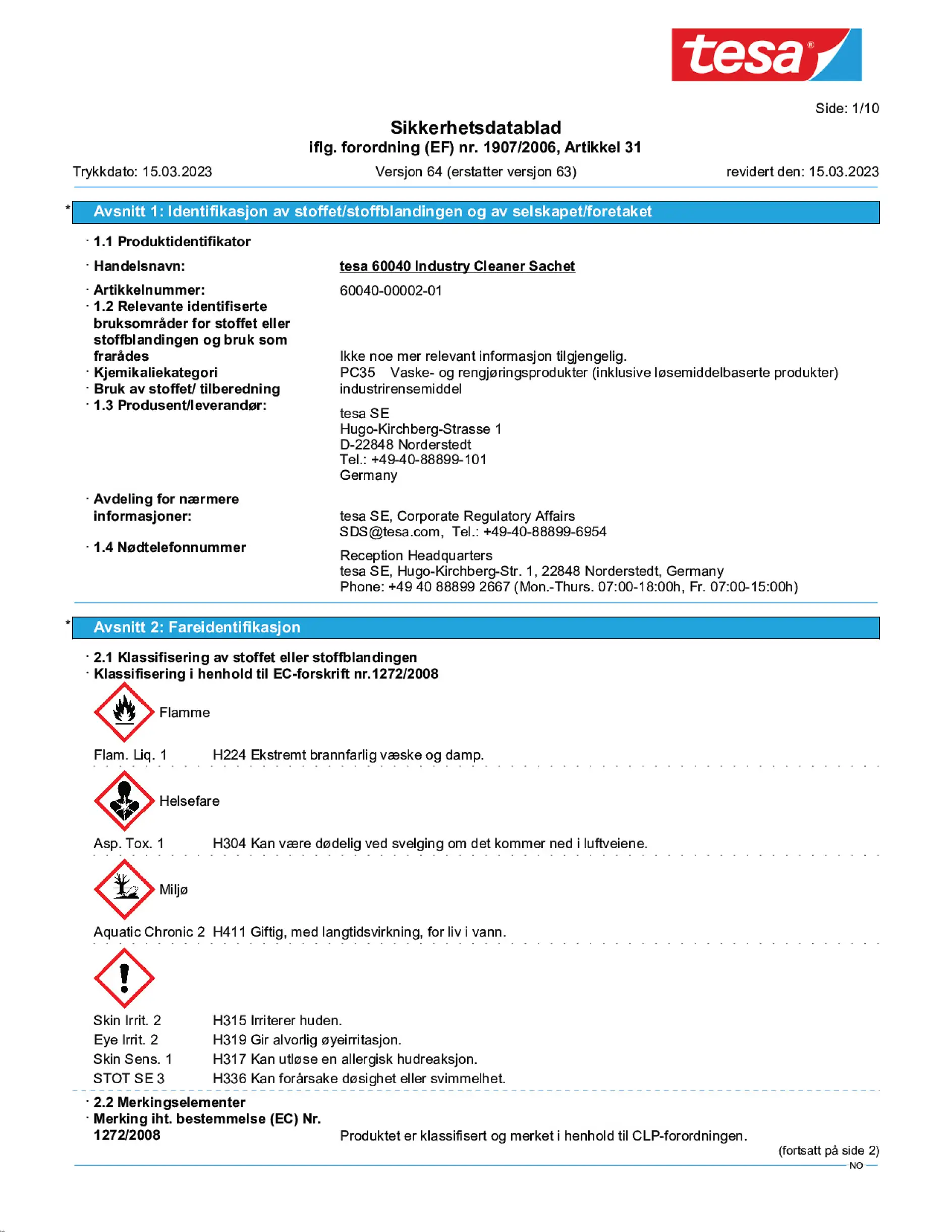 Safety data sheet_tesa® 60040_nb-NO_v64