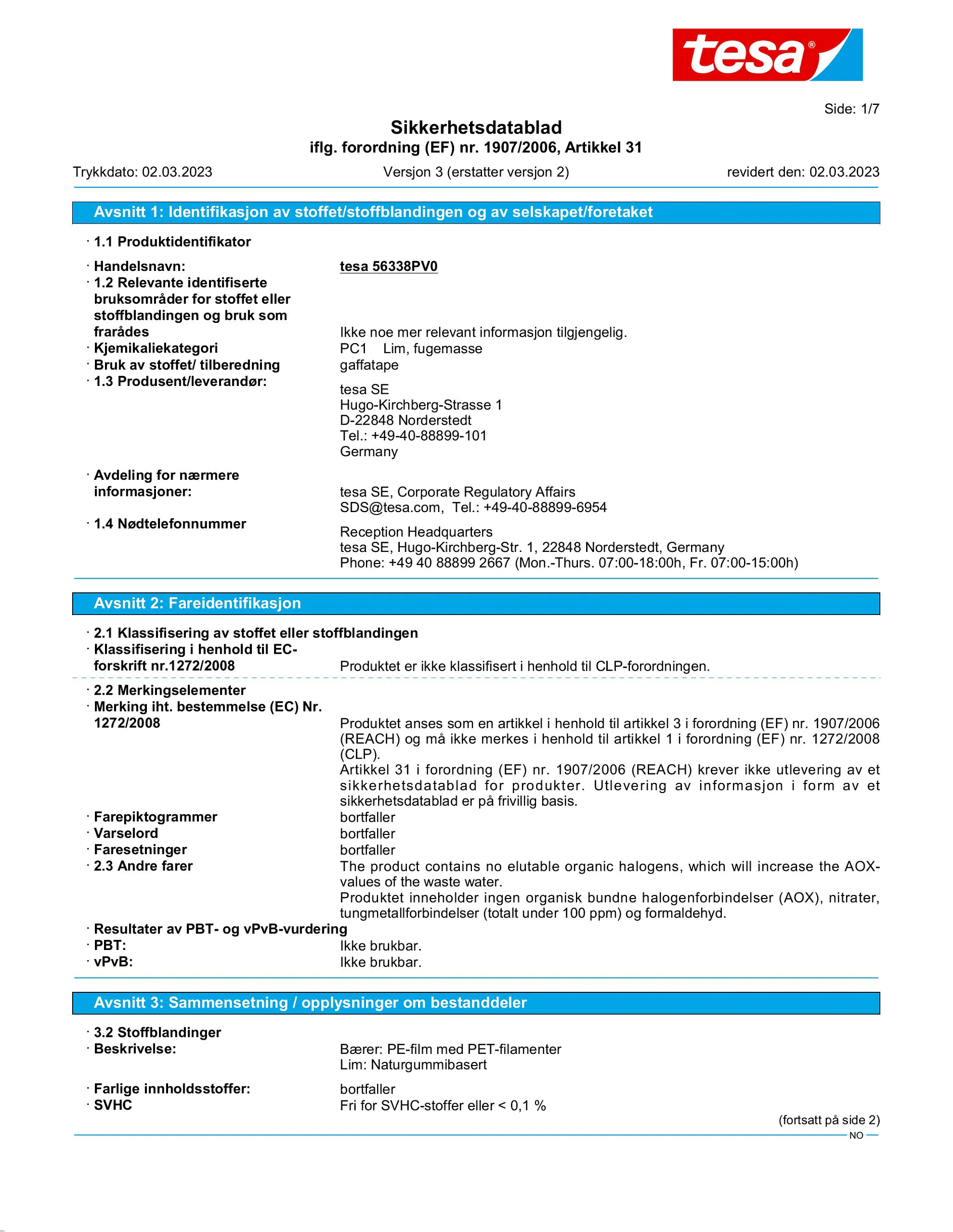 Safety data sheet_tesa® extra Power 56348_nb-NO_v3