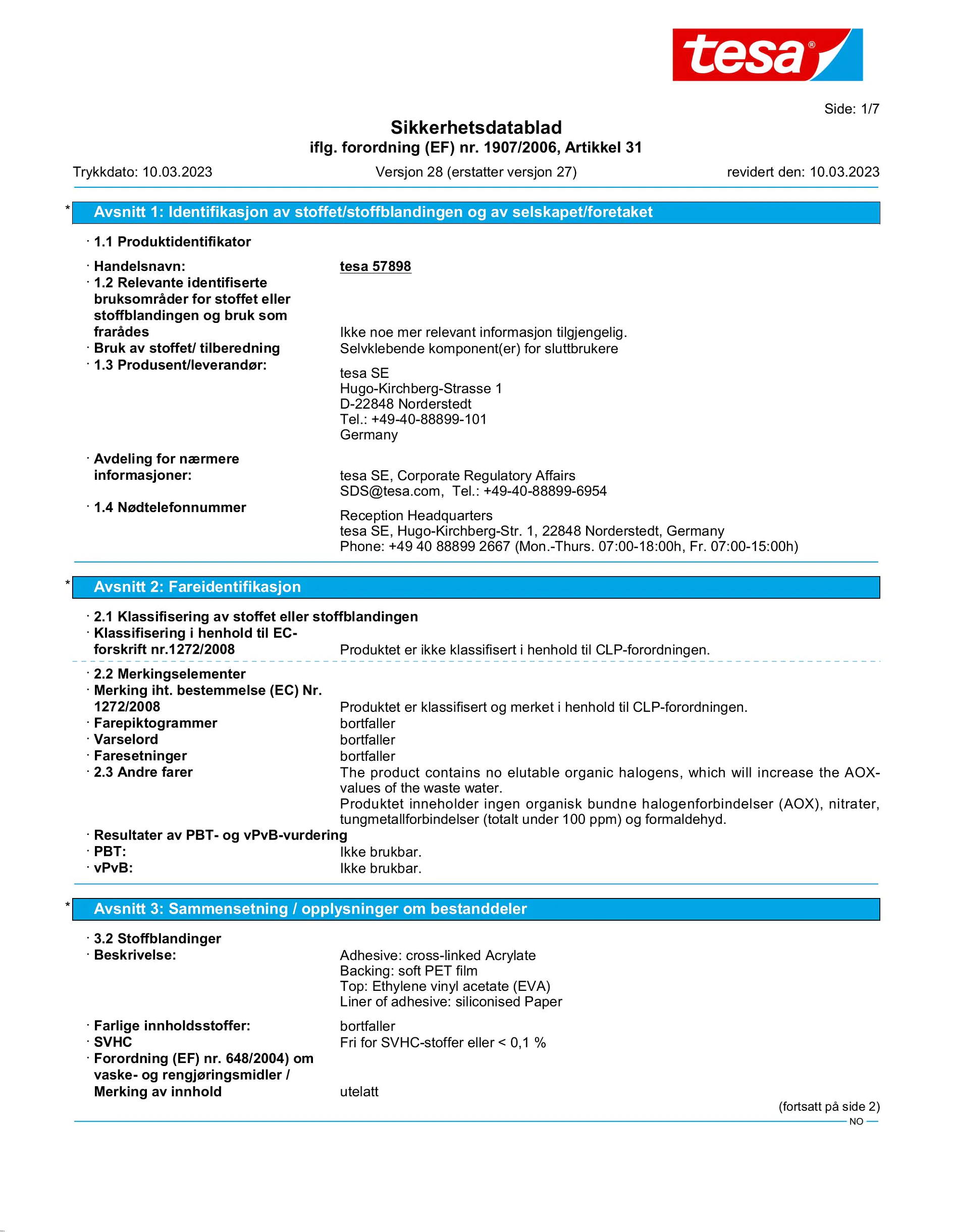 Safety data sheet_tesa® Protect 57706_nb-NO_v28