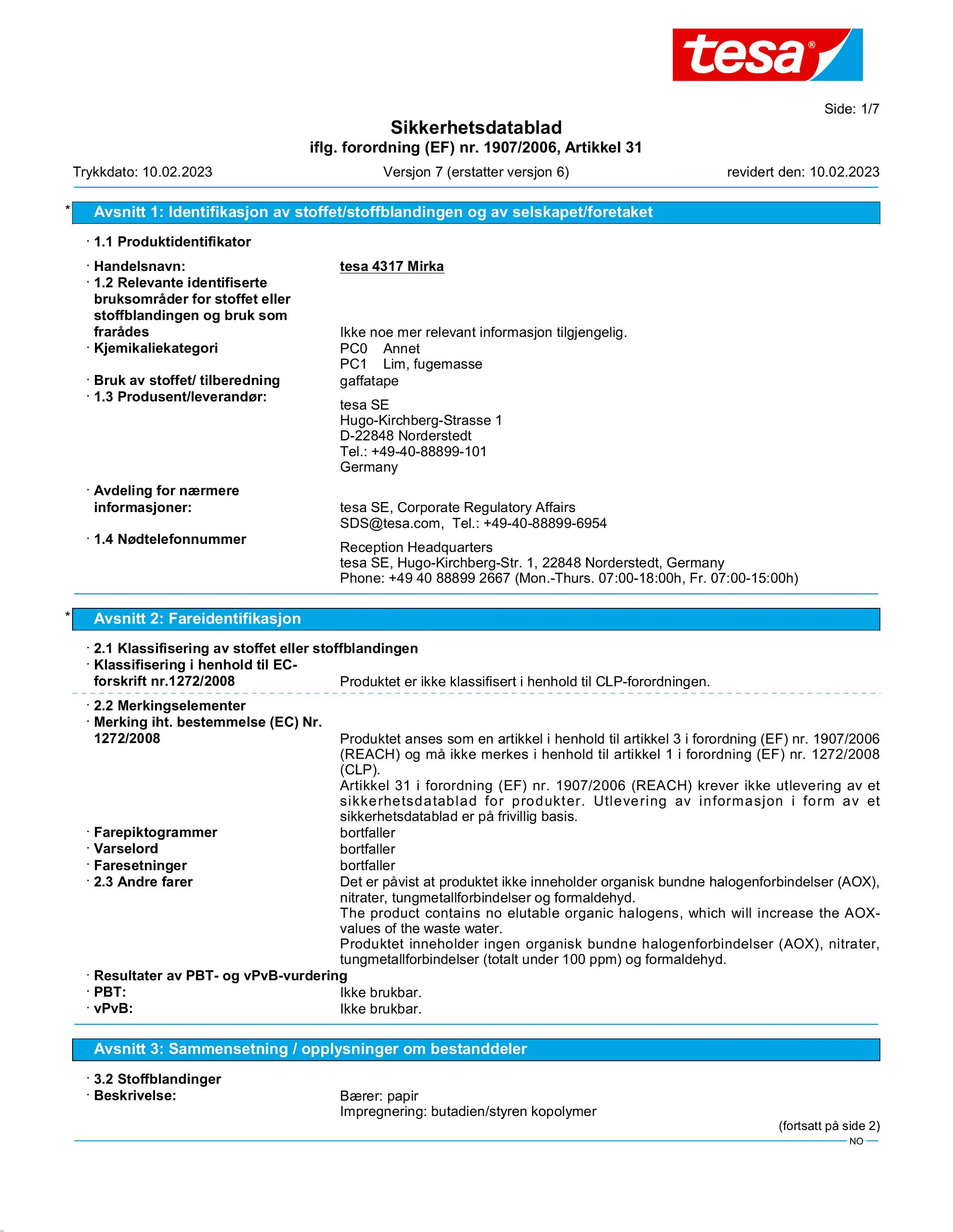 Safety data sheet_tesa® 04317_nb-NO_v7