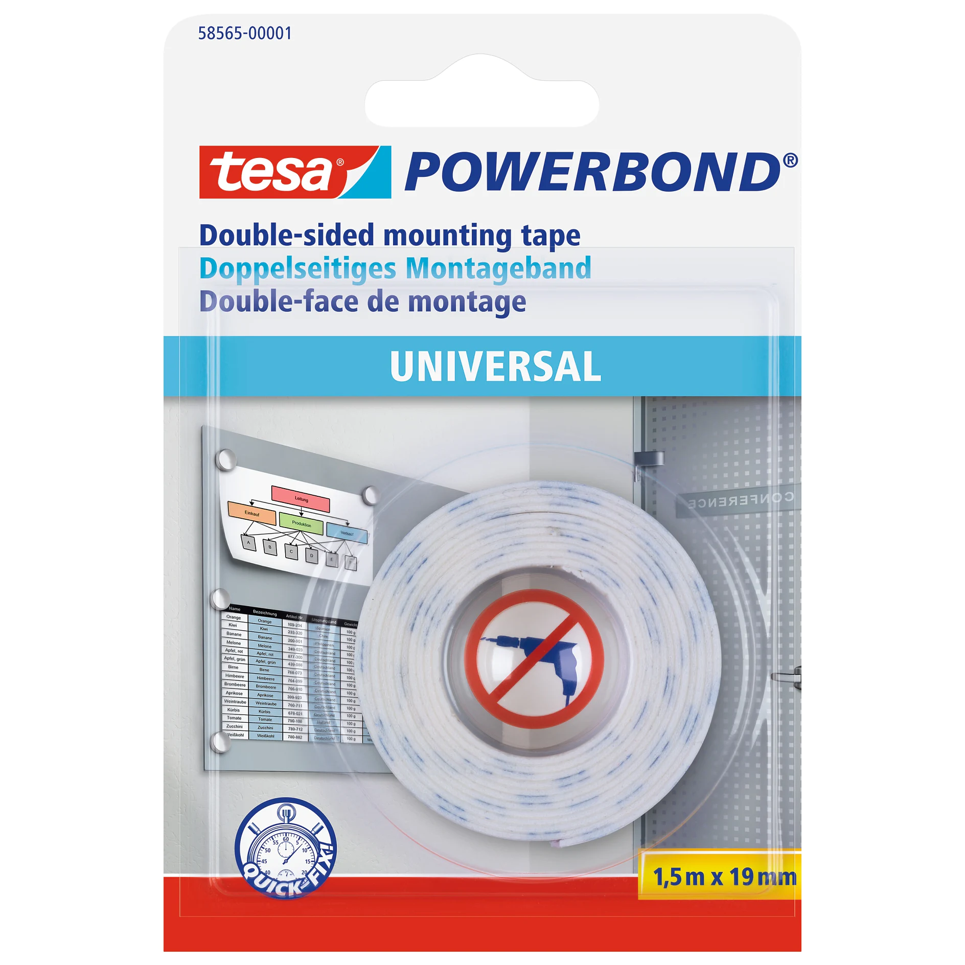 [en-en] tesa Powerbond Universal 1,5m:19mm