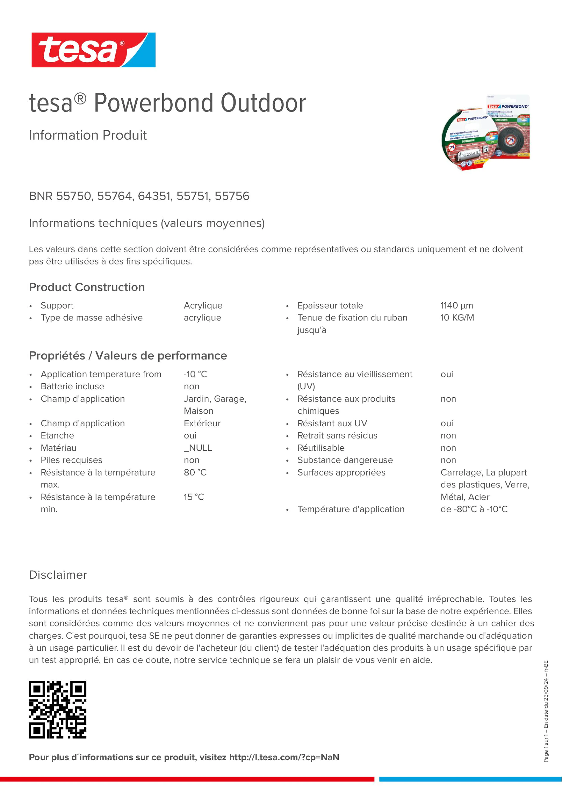 Product information_tesa® Powerbond 55751_fr-BE_nl-BE