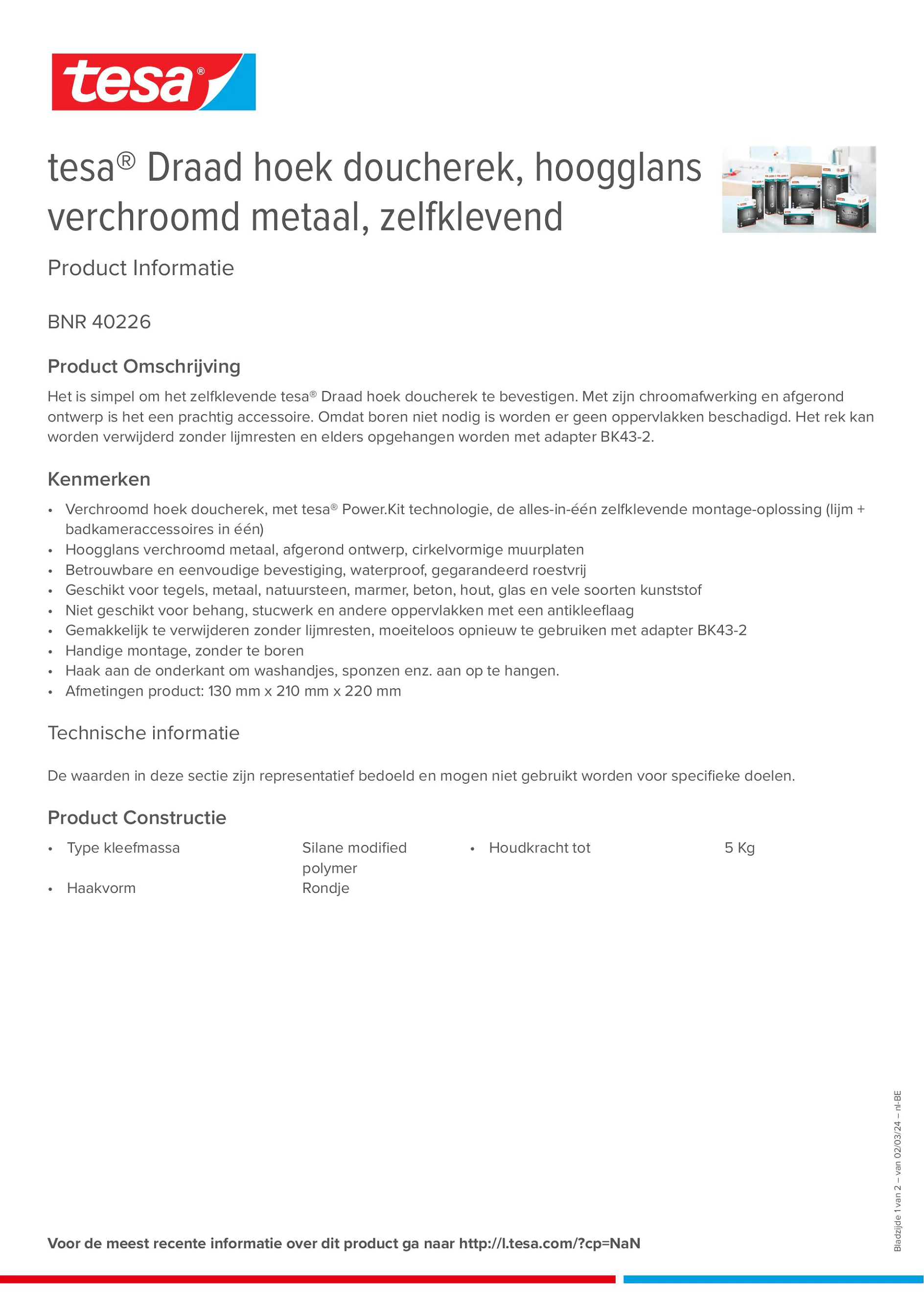 Product information_tesa® 40226_fr-BE_nl-BE