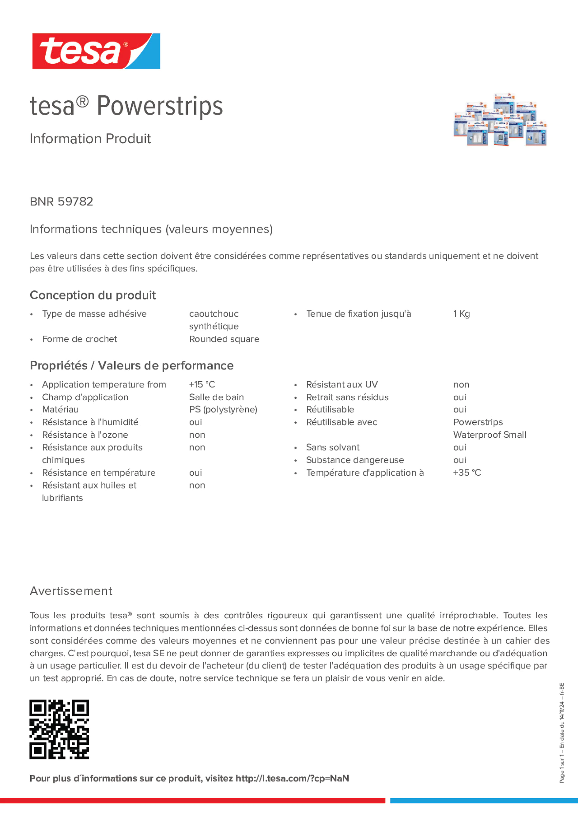 Product information_tesa® Powerstrips 59782_fr-BE_nl-BE