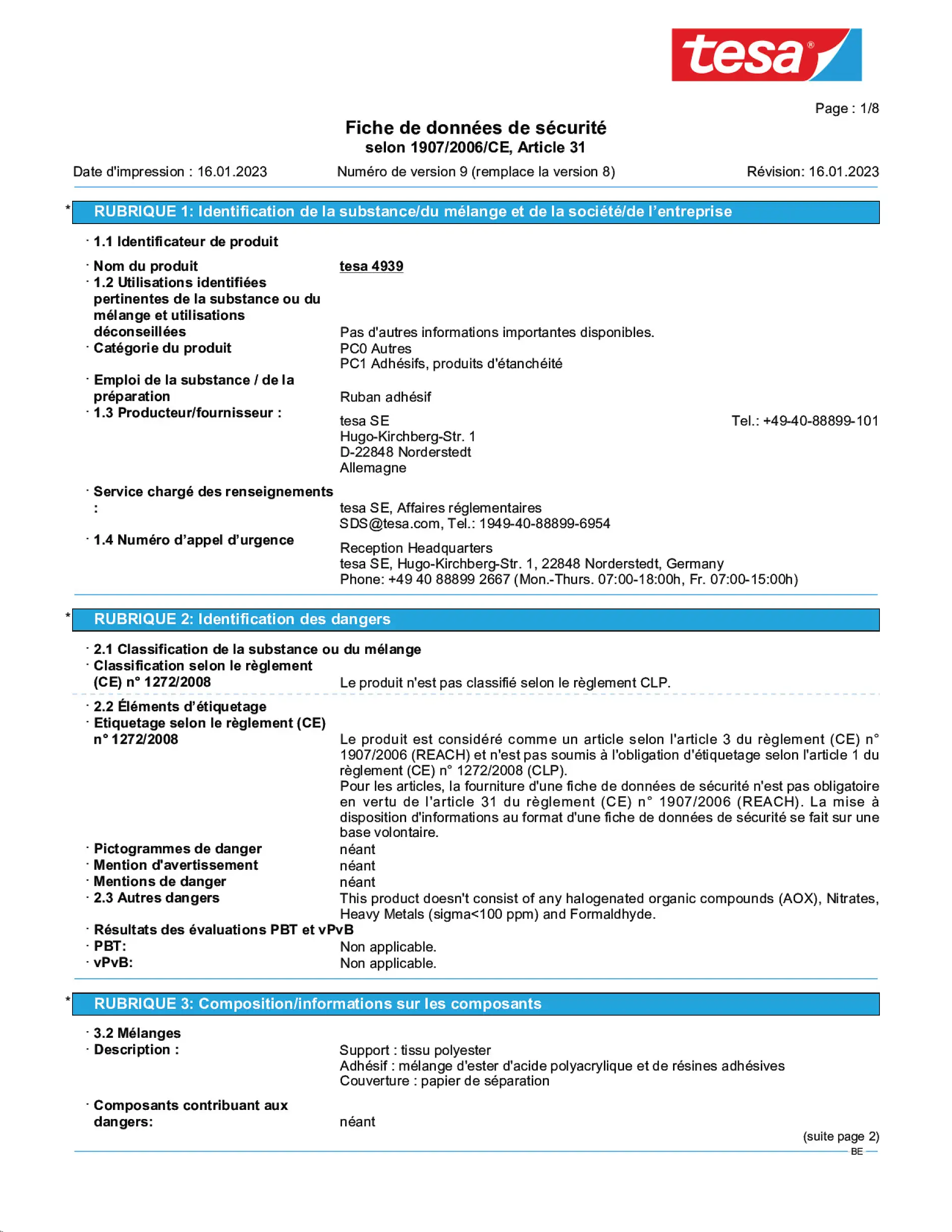 Safety data sheet_tesa® 4939_nl-BE_v9