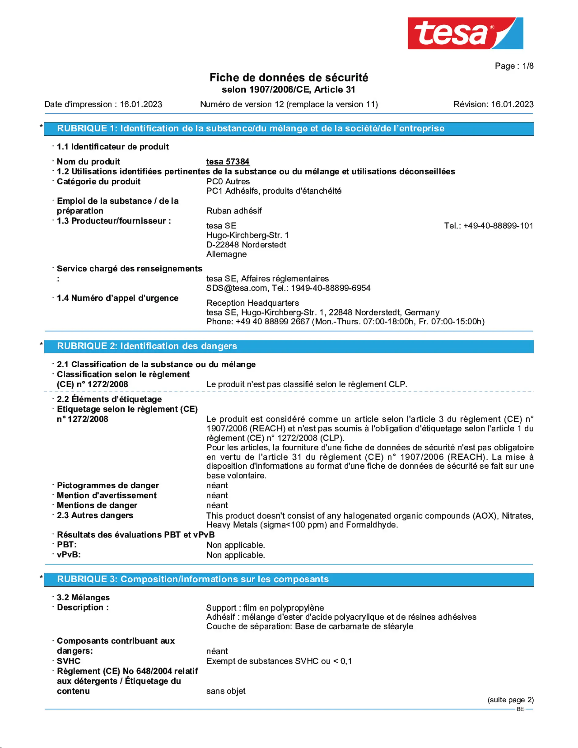 Safety data sheet_tesafilm® 57226_nl-BE_v12