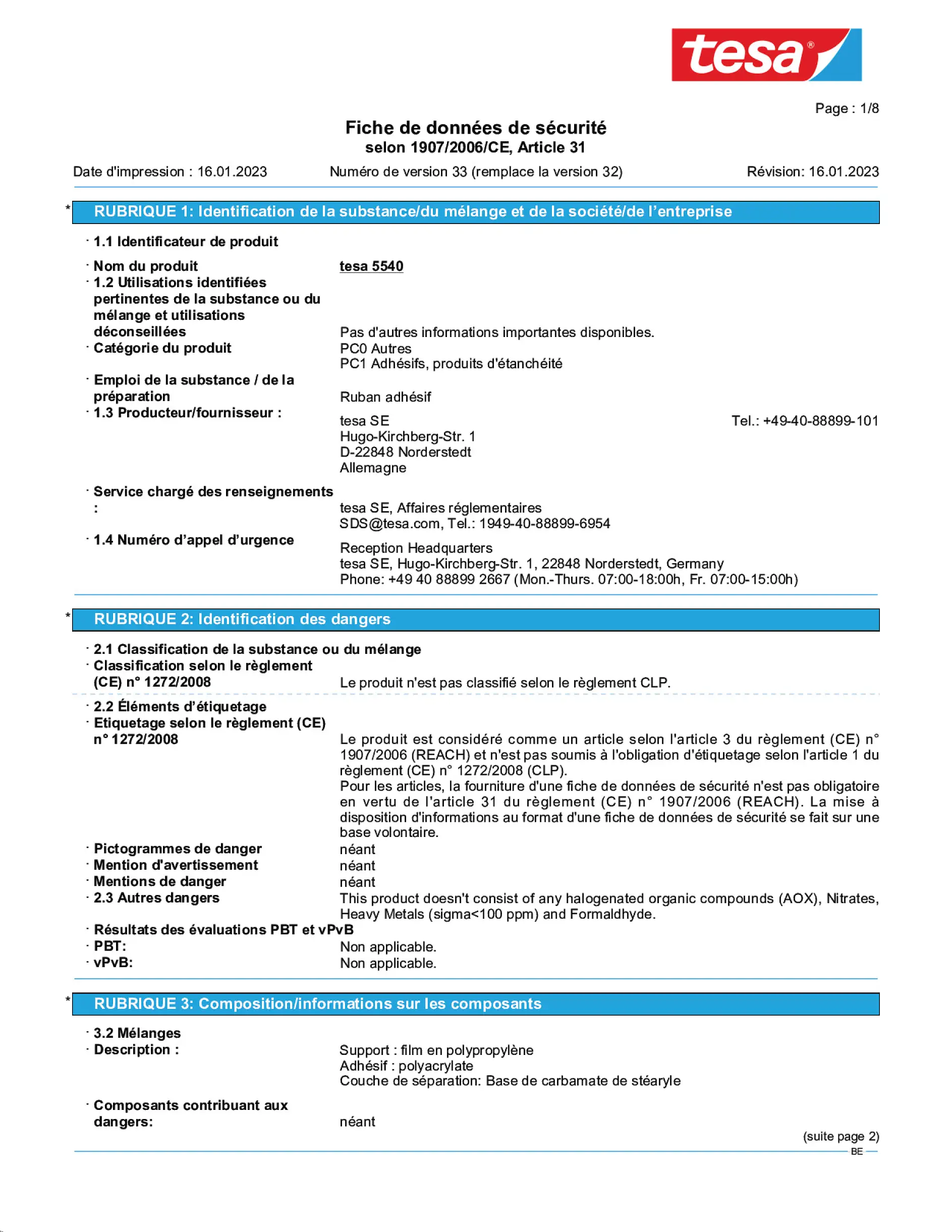 Safety data sheet_tesafilm® 57312_nl-BE_v33