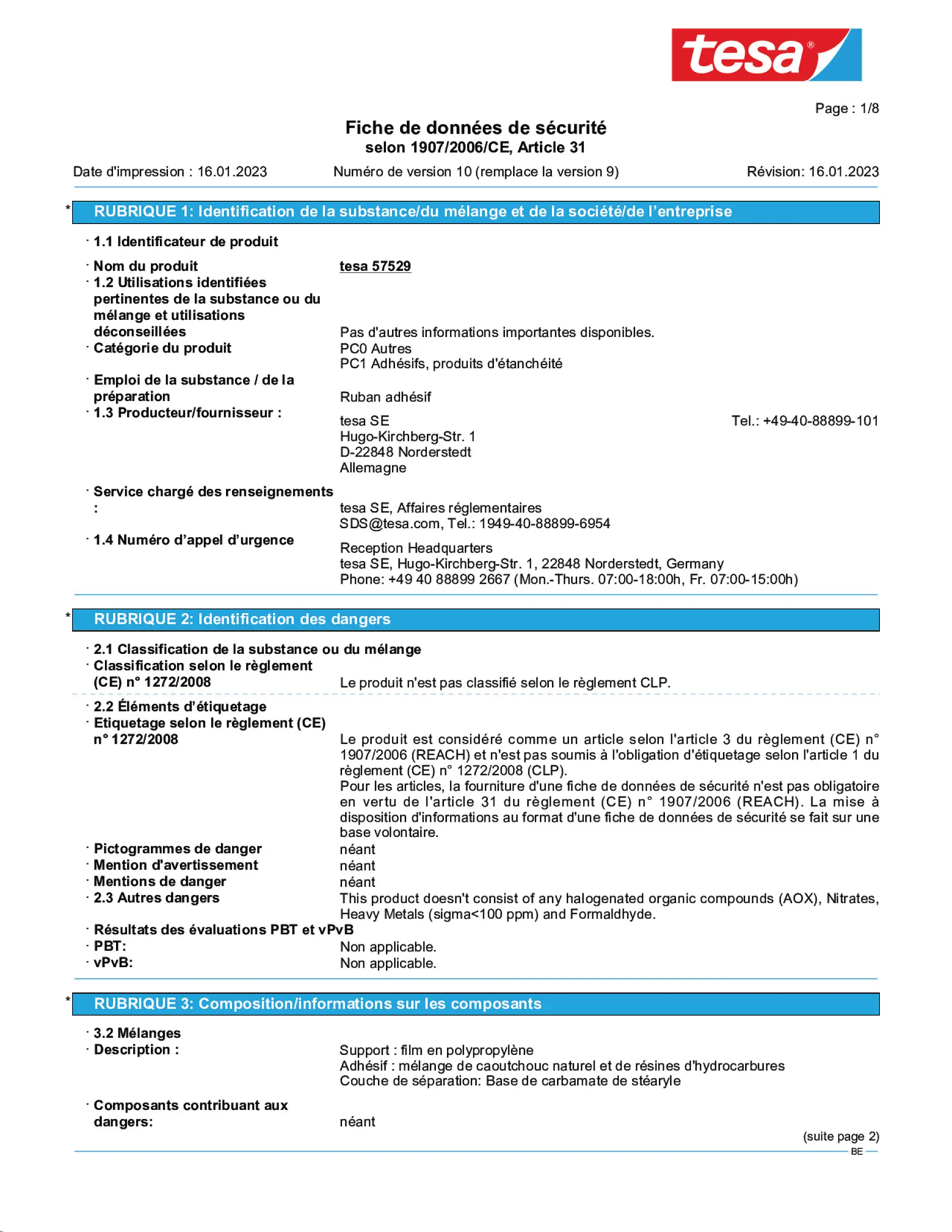 Safety data sheet_tesapack® 57456_nl-BE_v10
