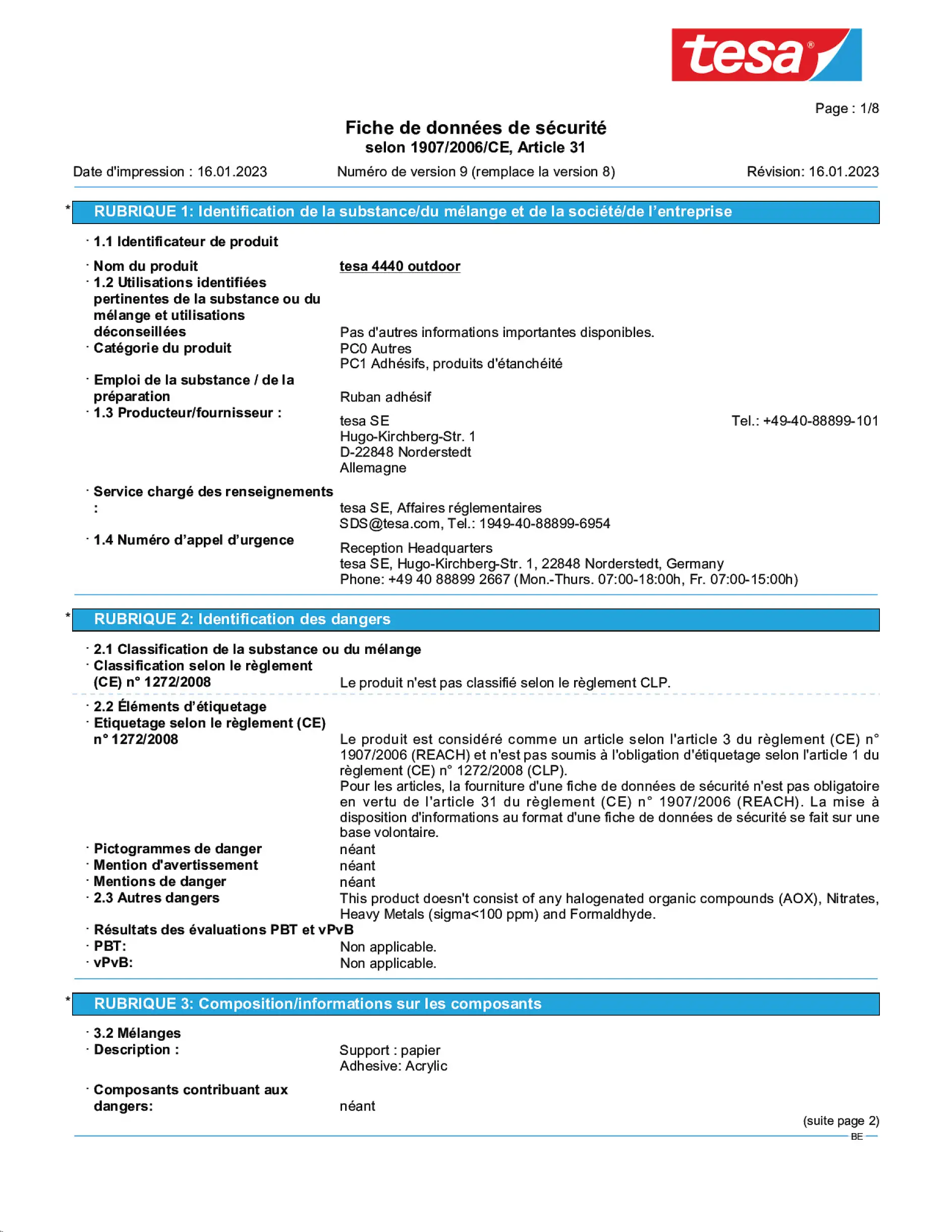 Safety data sheet_tesa® Professional 04440_nl-BE_v9