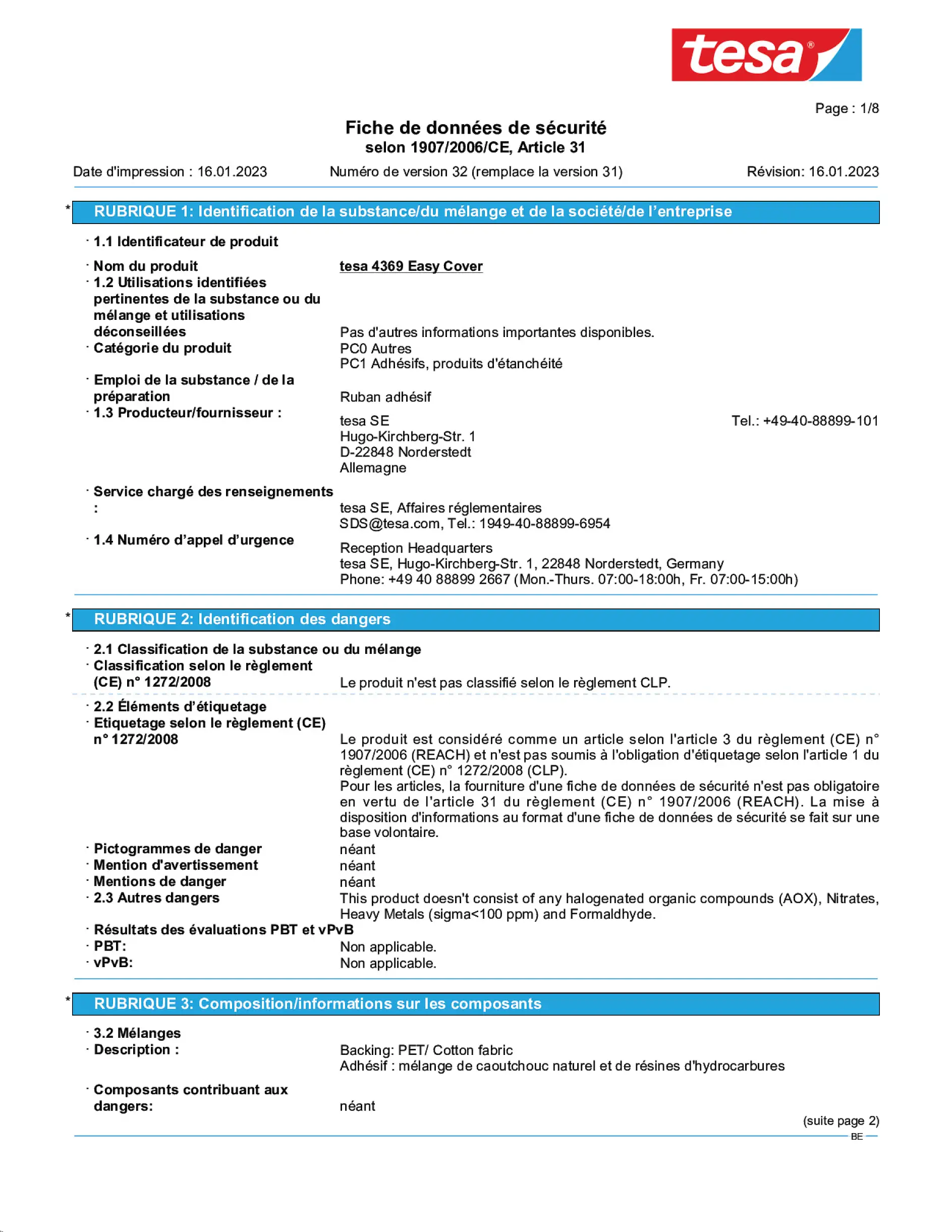 Safety data sheet_tesa® Professional 04369_nl-BE_v32
