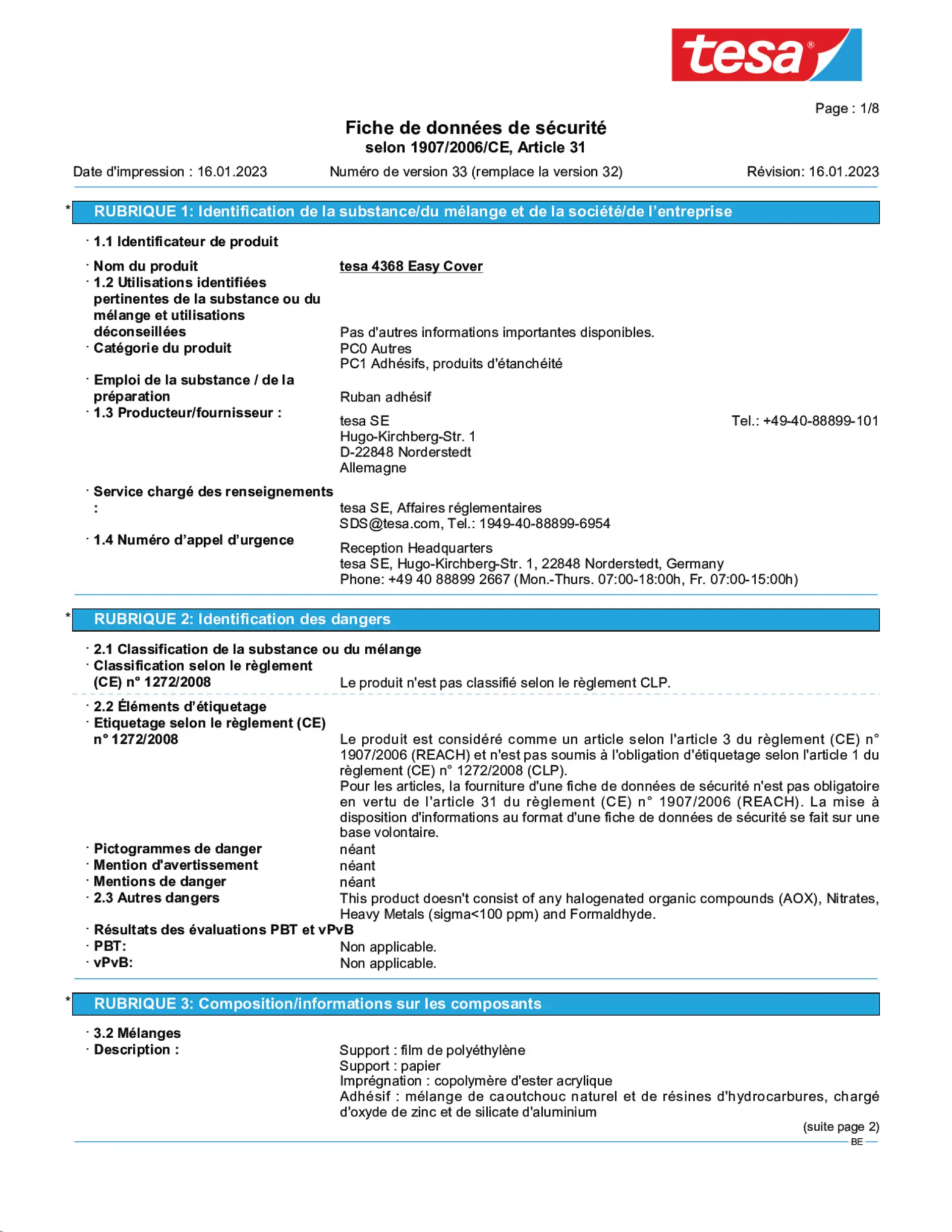Safety data sheet_tesa® Professional 04368_nl-BE_v33