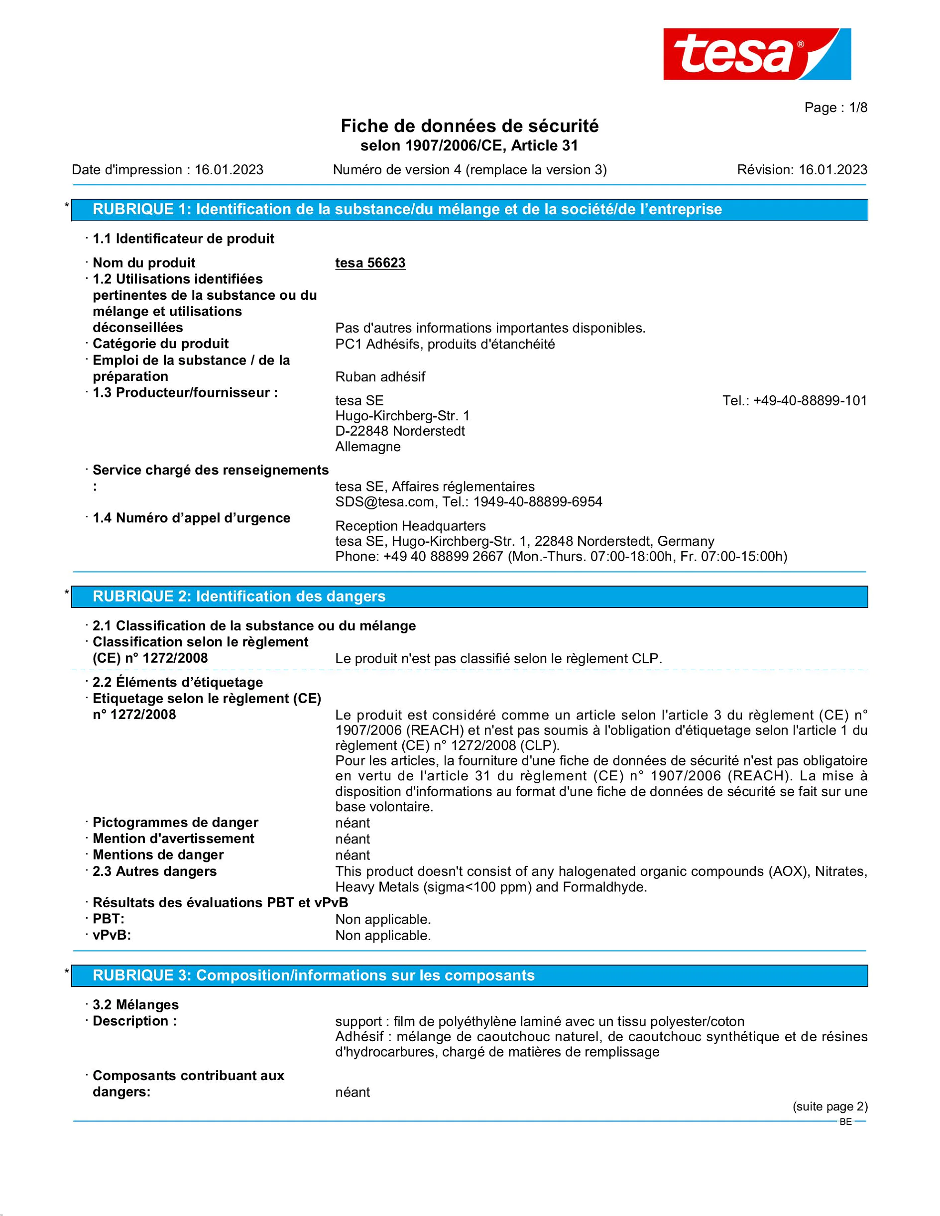 Safety data sheet_tesa® 56622_nl-BE_v4