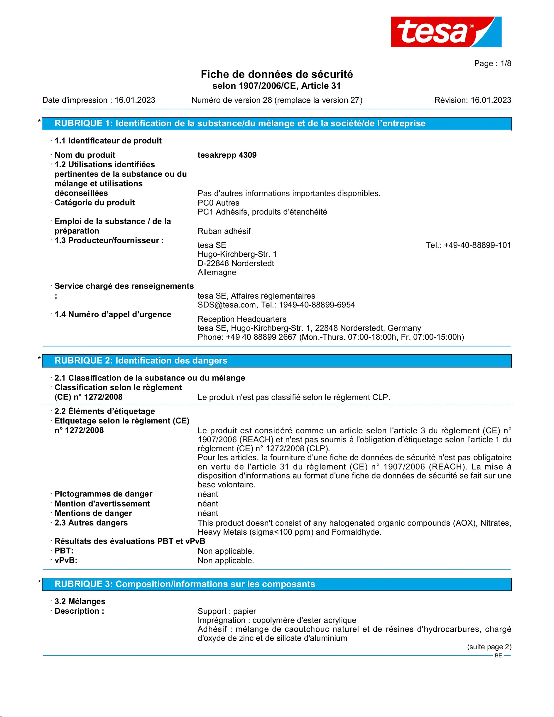 Safety data sheet_tesa® 04309_nl-BE_v28