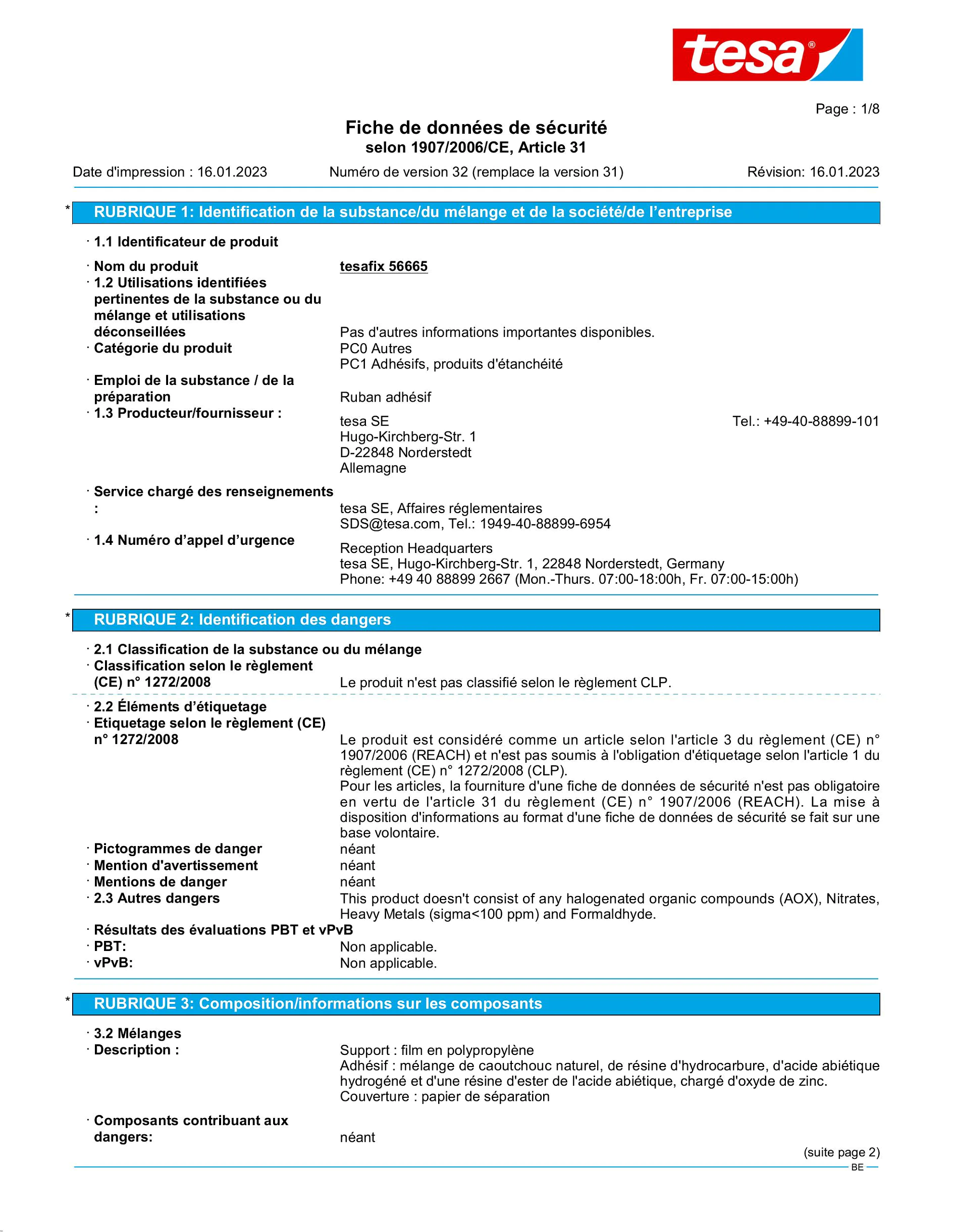 Safety data sheet_tesa® 56665_nl-BE_v32