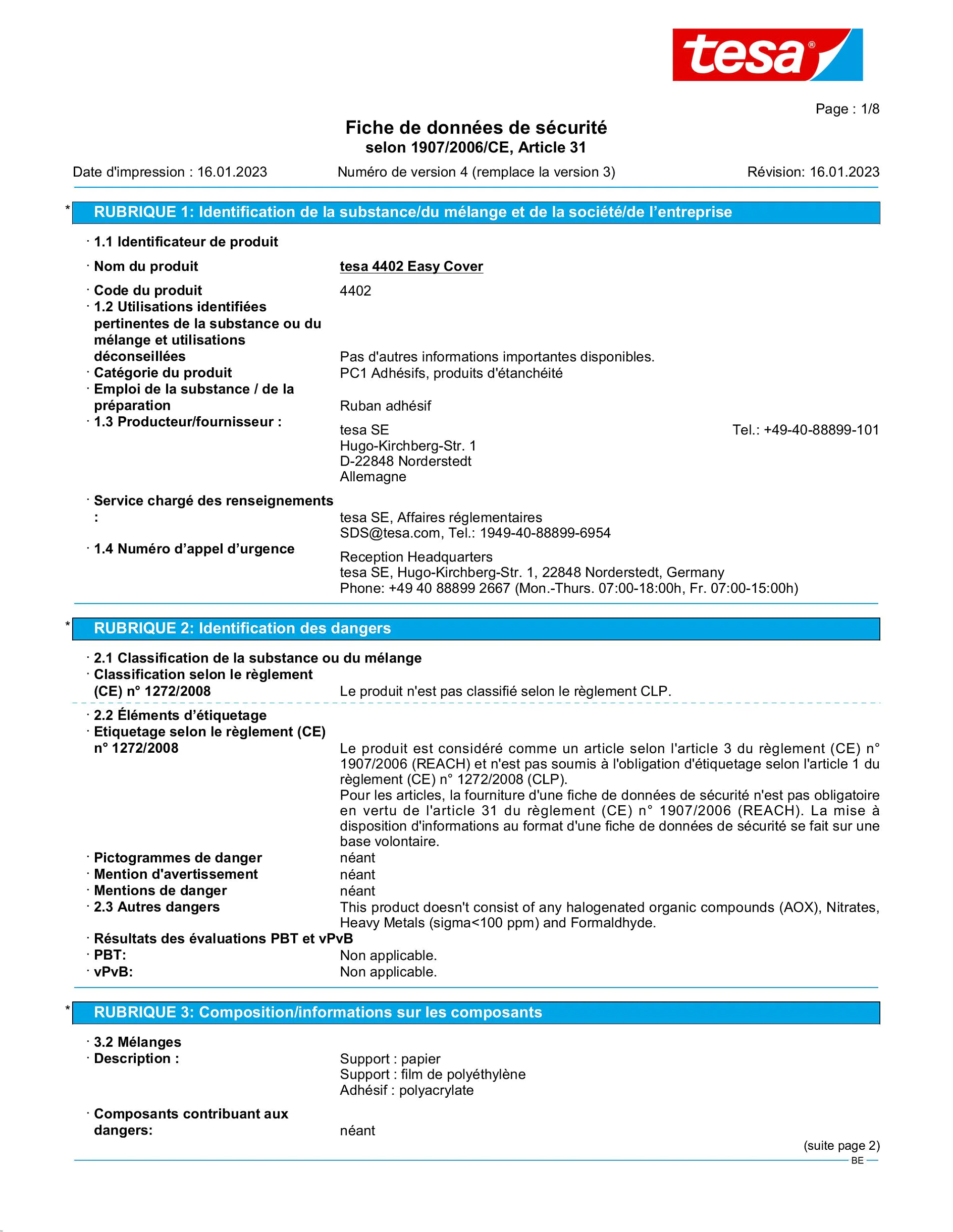 Safety data sheet_tesa® Professional 04402_nl-BE_v4