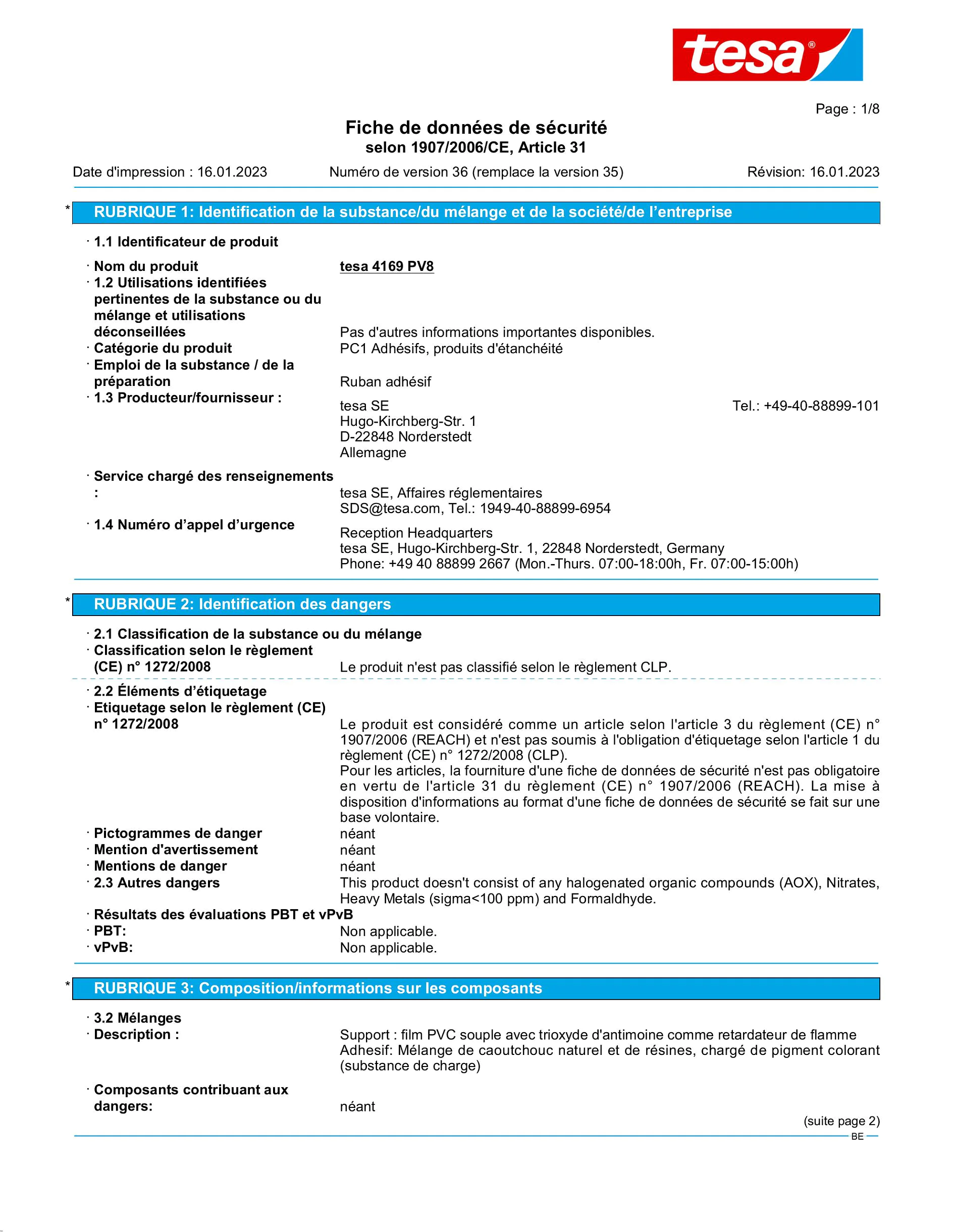 Safety data sheet_tesa® 04169_nl-BE_v36