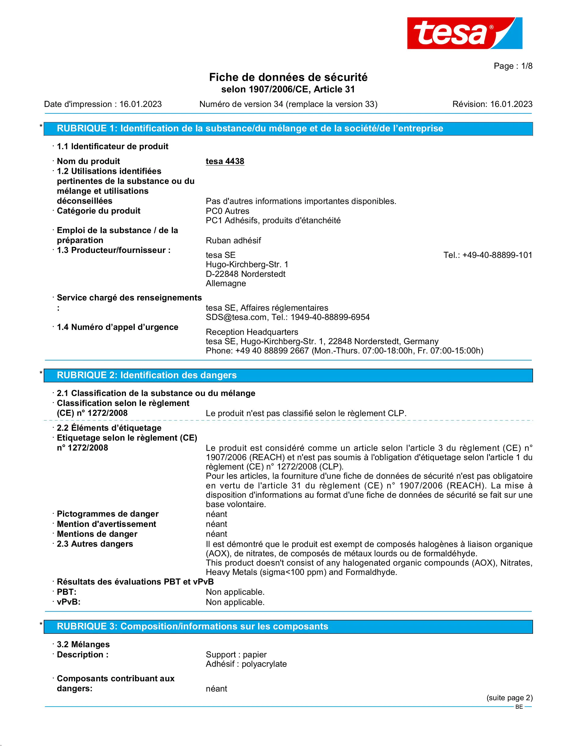 Safety data sheet_tesa® 04438_nl-BE_v34