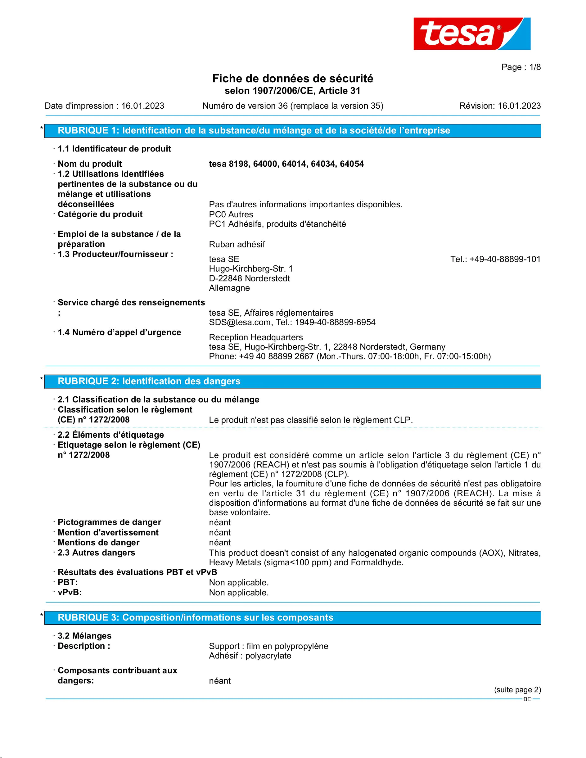 Safety data sheet_tesa® 64014_nl-BE_v36