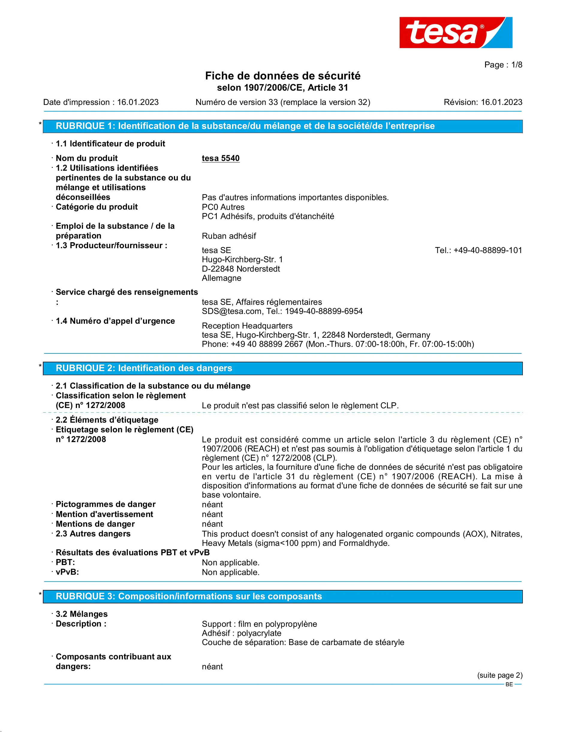 Safety data sheet_tesafilm® 57312_nl-BE_v33