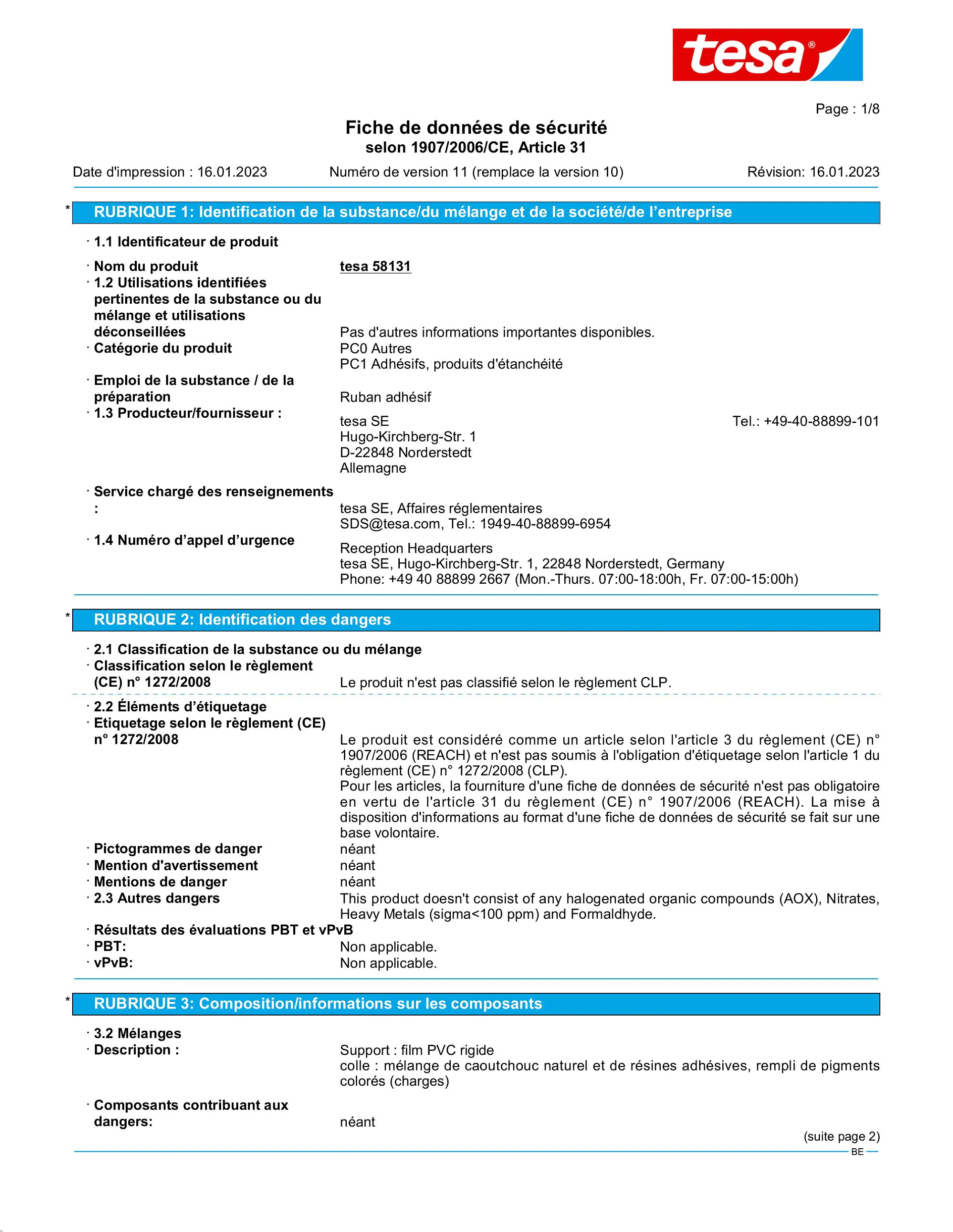 Safety data sheet_tesa® 58131_nl-BE_v11