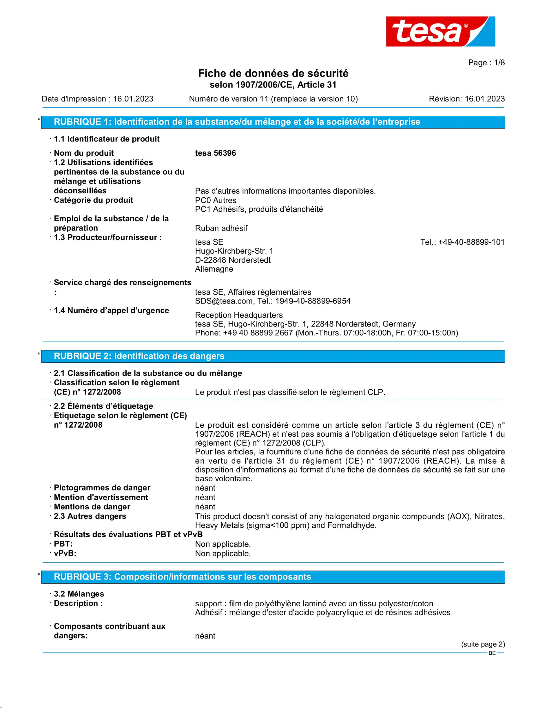 Safety data sheet_tesa® extra Power 56348_nl-BE_v11