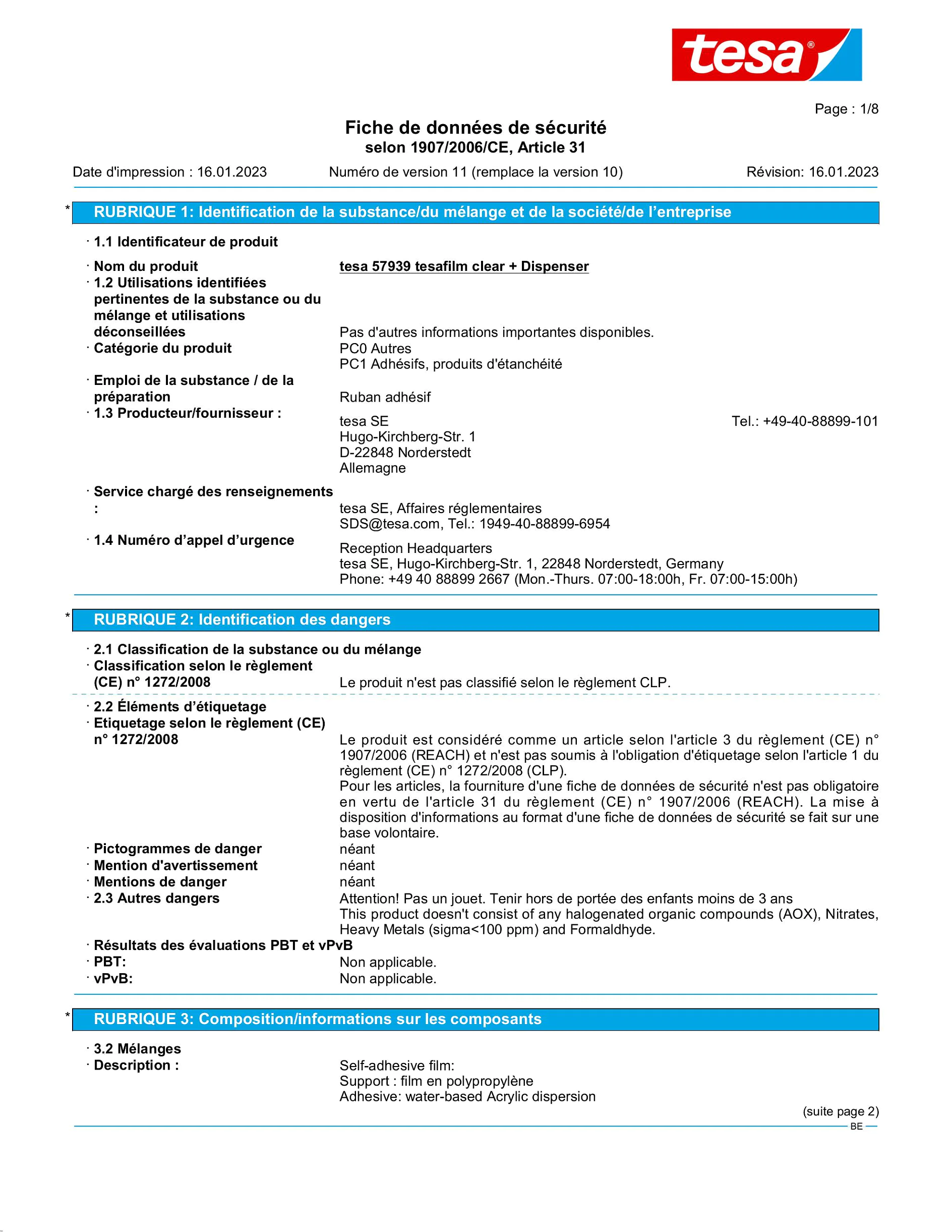 Safety data sheet_tesafilm® 57928_nl-BE_v11