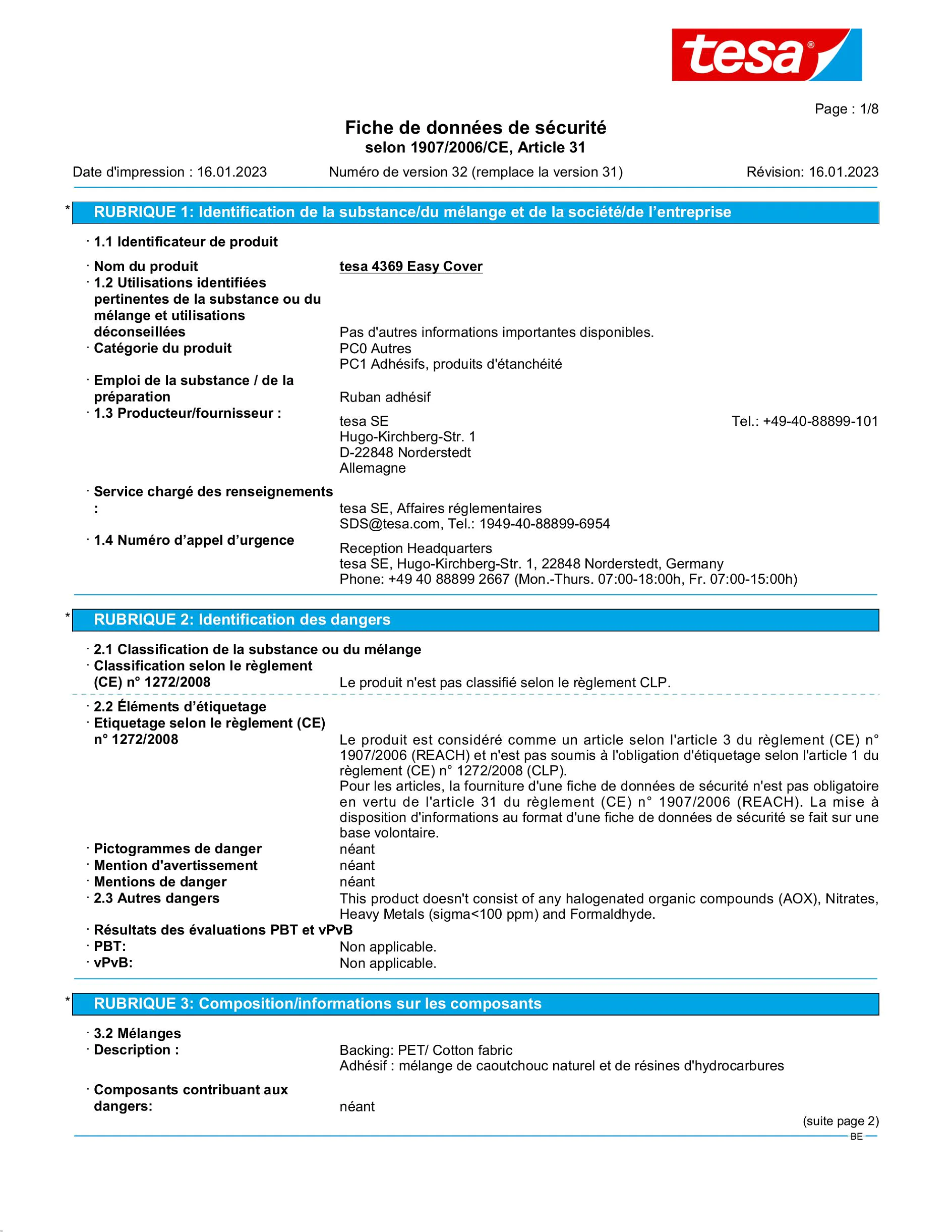 Safety data sheet_tesa® Professional 04369_nl-BE_v32