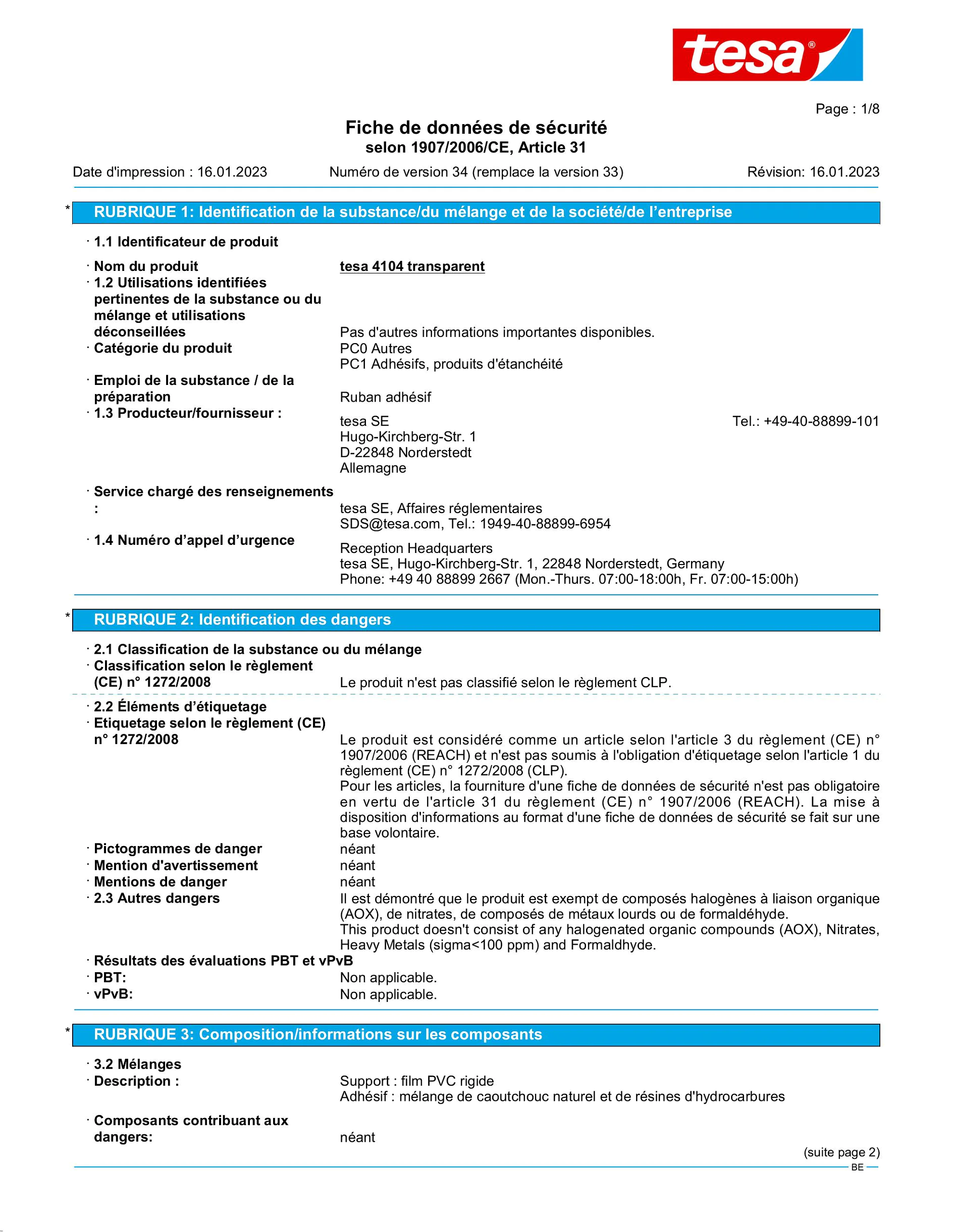 Safety data sheet_tesa® 04104_nl-BE_v34