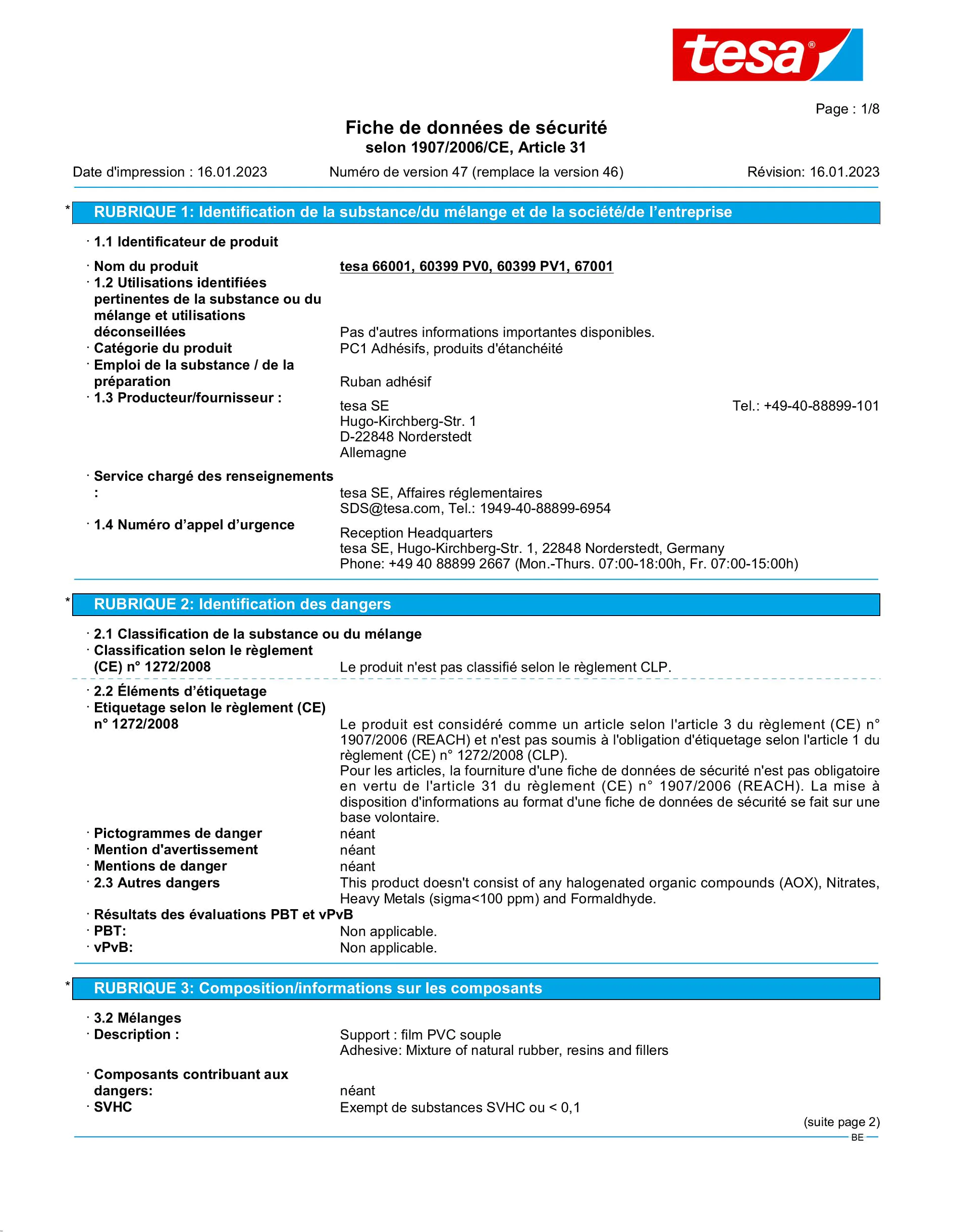 Safety data sheet_tesa® Professional 60399_nl-BE_v47