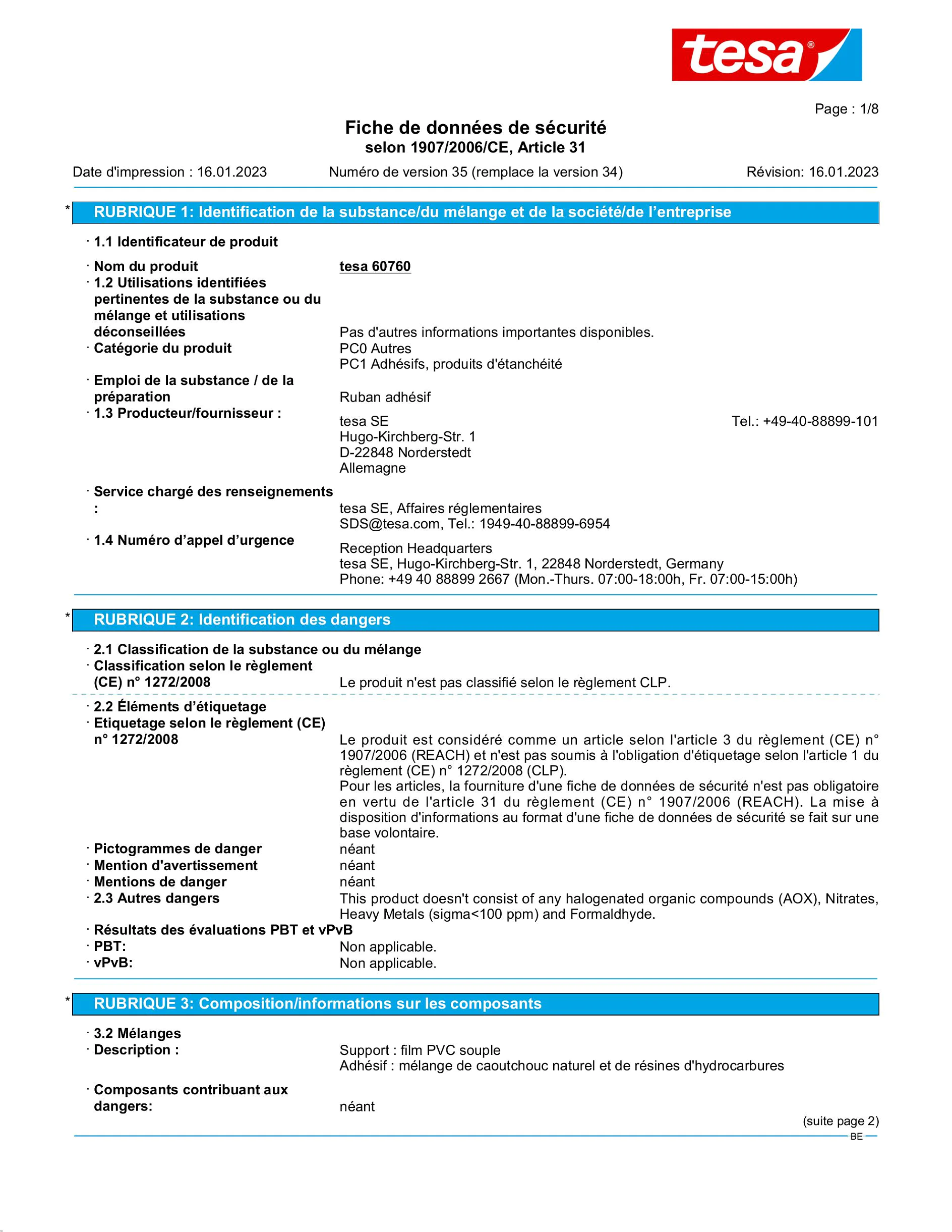 Safety data sheet_tesa® 60760_nl-BE_v35