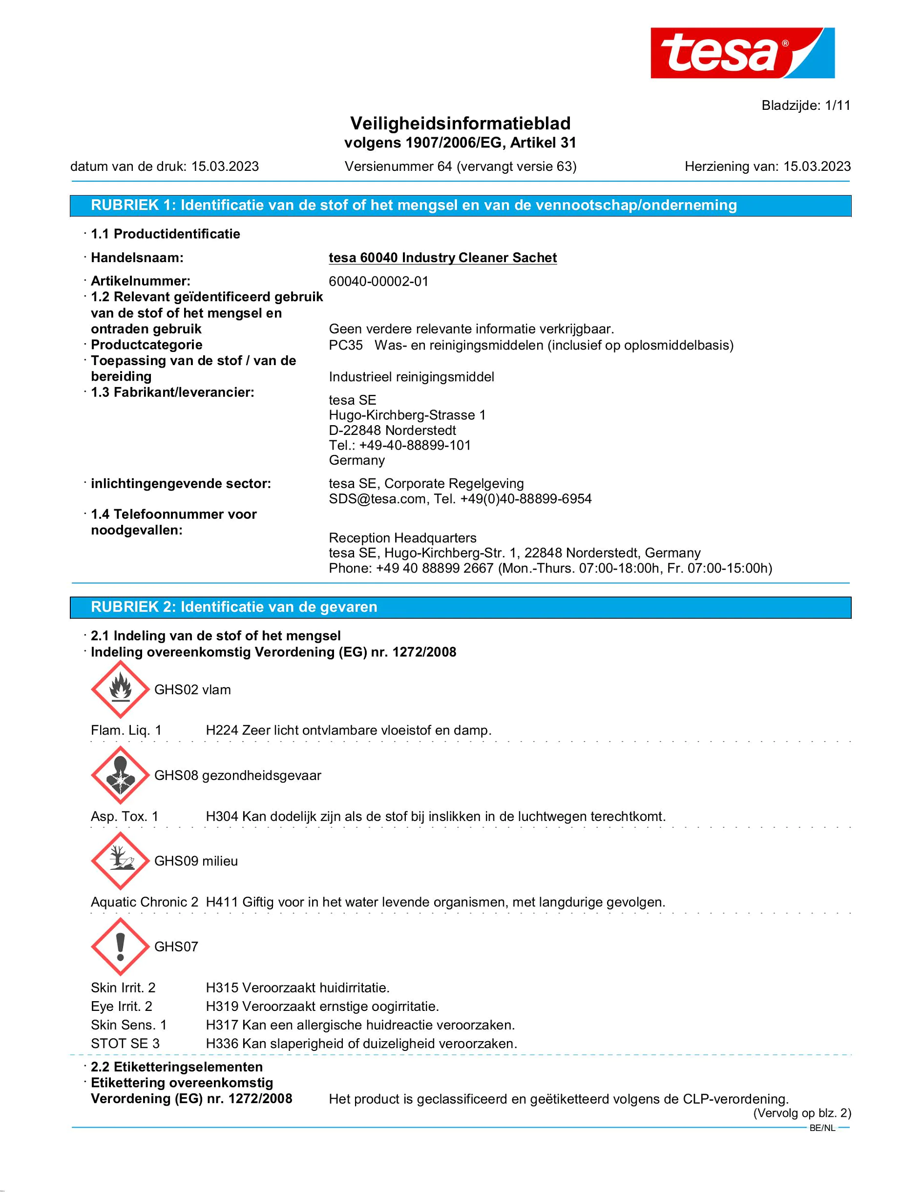 Safety data sheet_tesa® 60040_nl-BE_v64