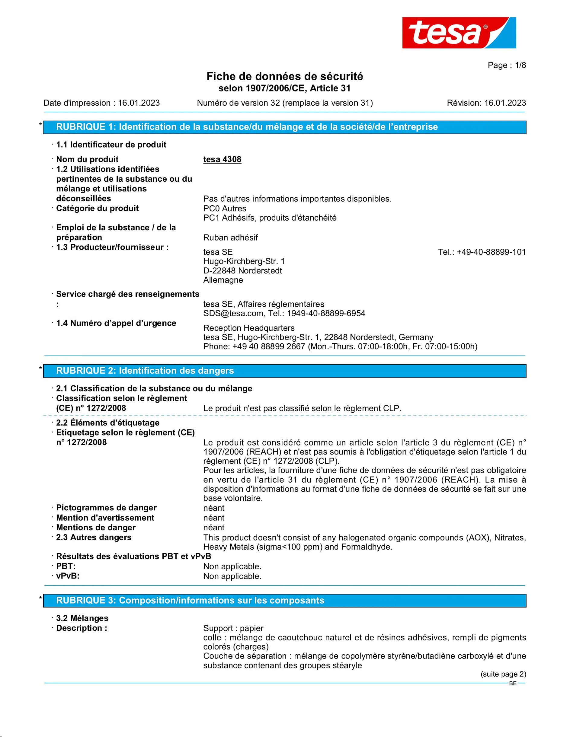 Safety data sheet_tesa® 04308_nl-BE_v32